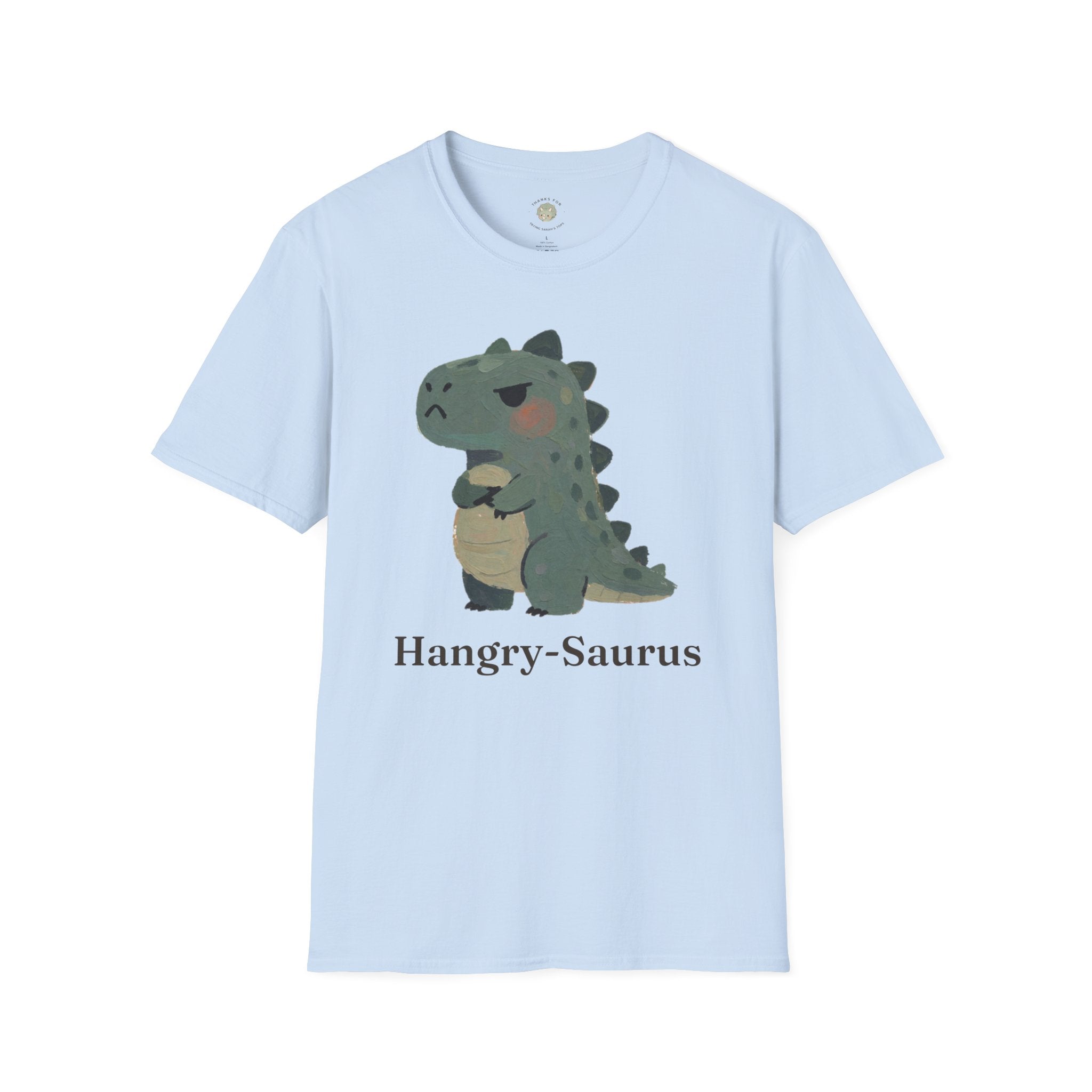 Hangry-Saurus T-Shirt — Funny Hungry Grumpy Dinosaur Graphic Tee