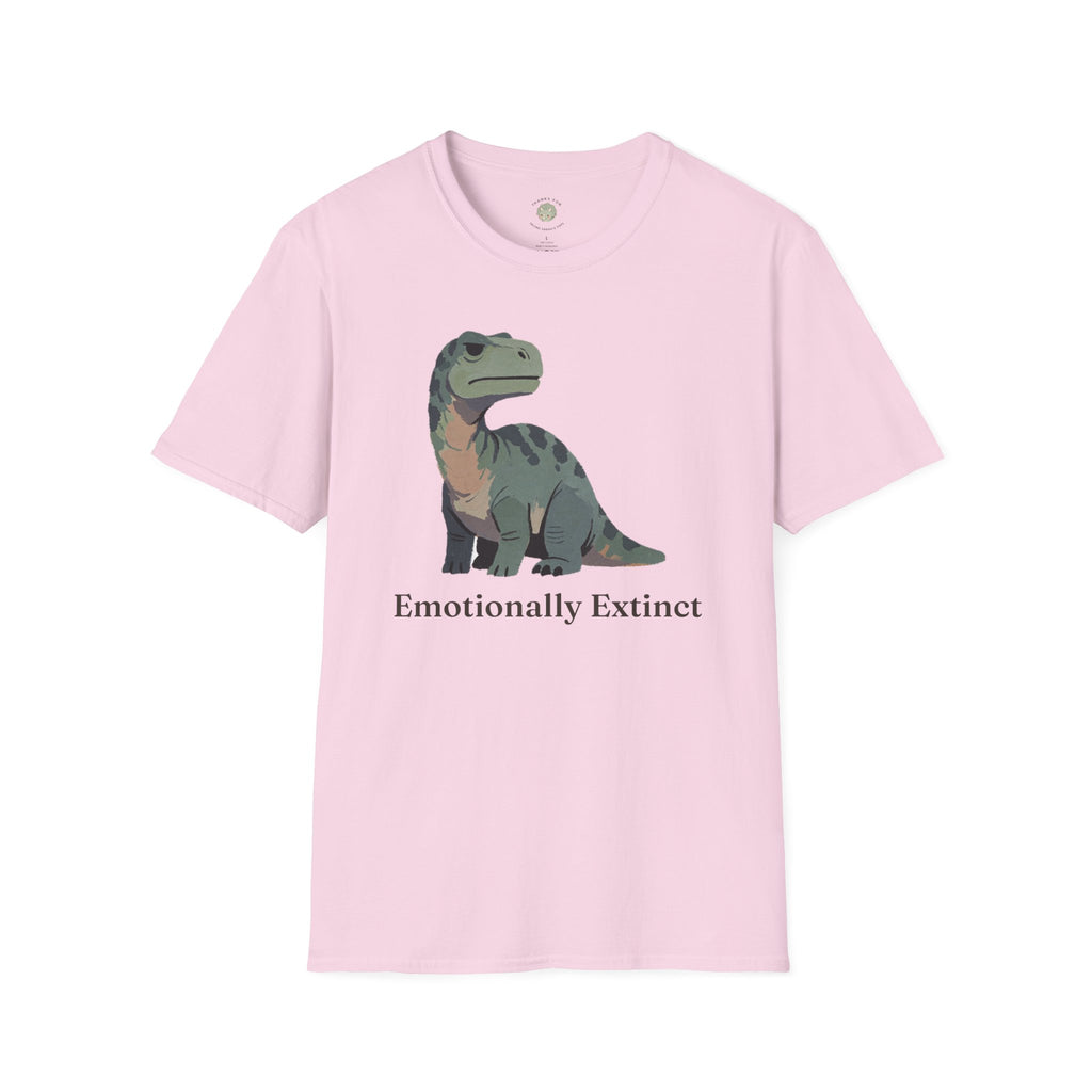 Emotionally Extinct T-Shirt — Funny Deadpan Dinosaur Graphic Tee