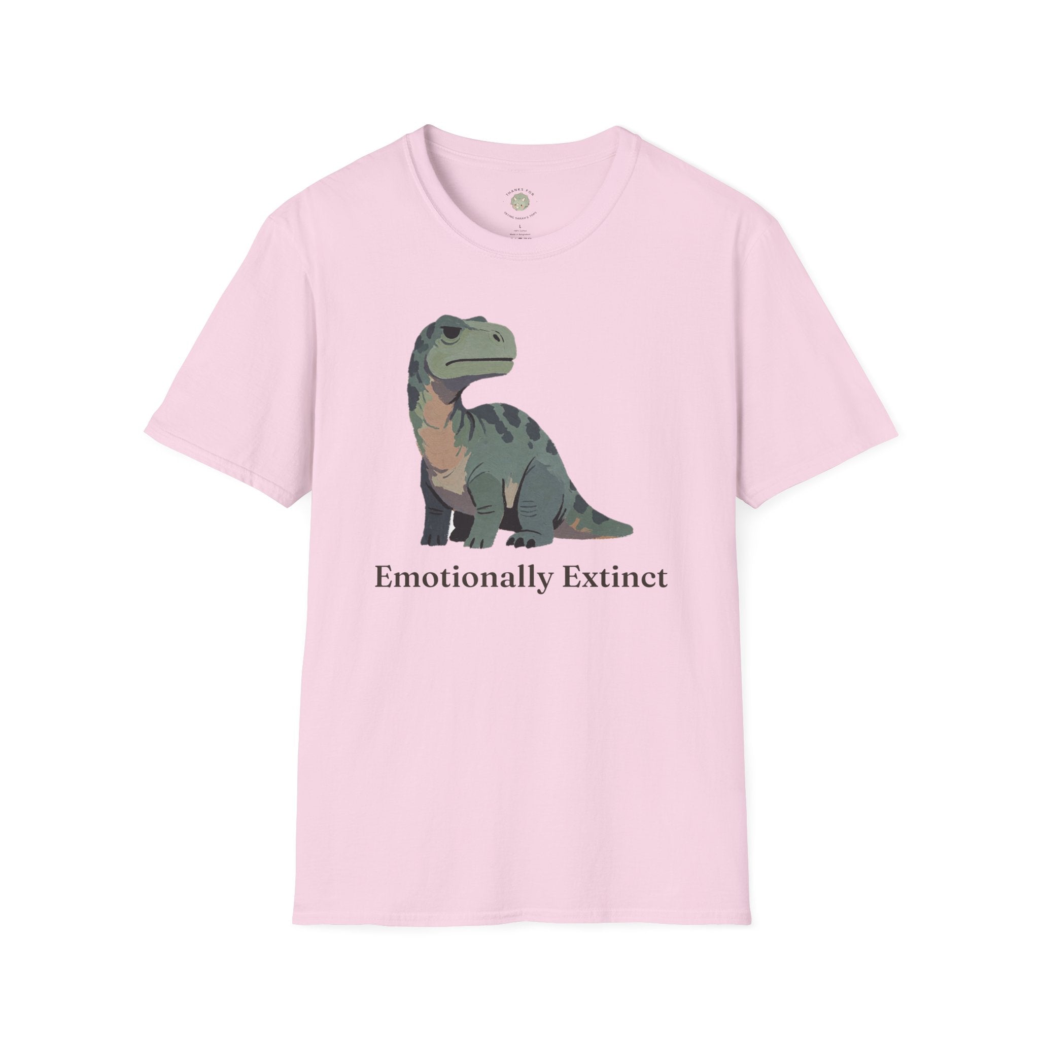 Emotionally Extinct T-Shirt — Funny Deadpan Dinosaur Graphic Tee
