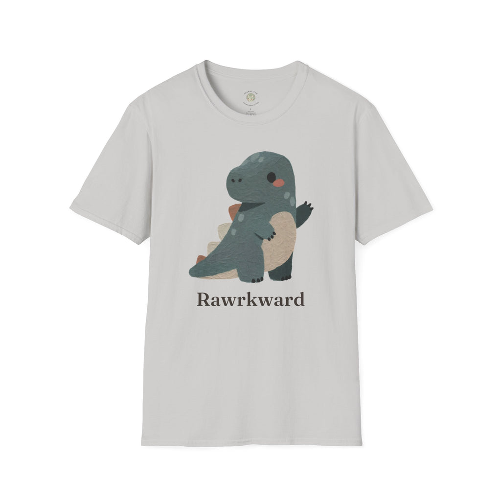 Rawrkward T-Shirt — Funny Awkward Shy Dinosaur Graphic Tee