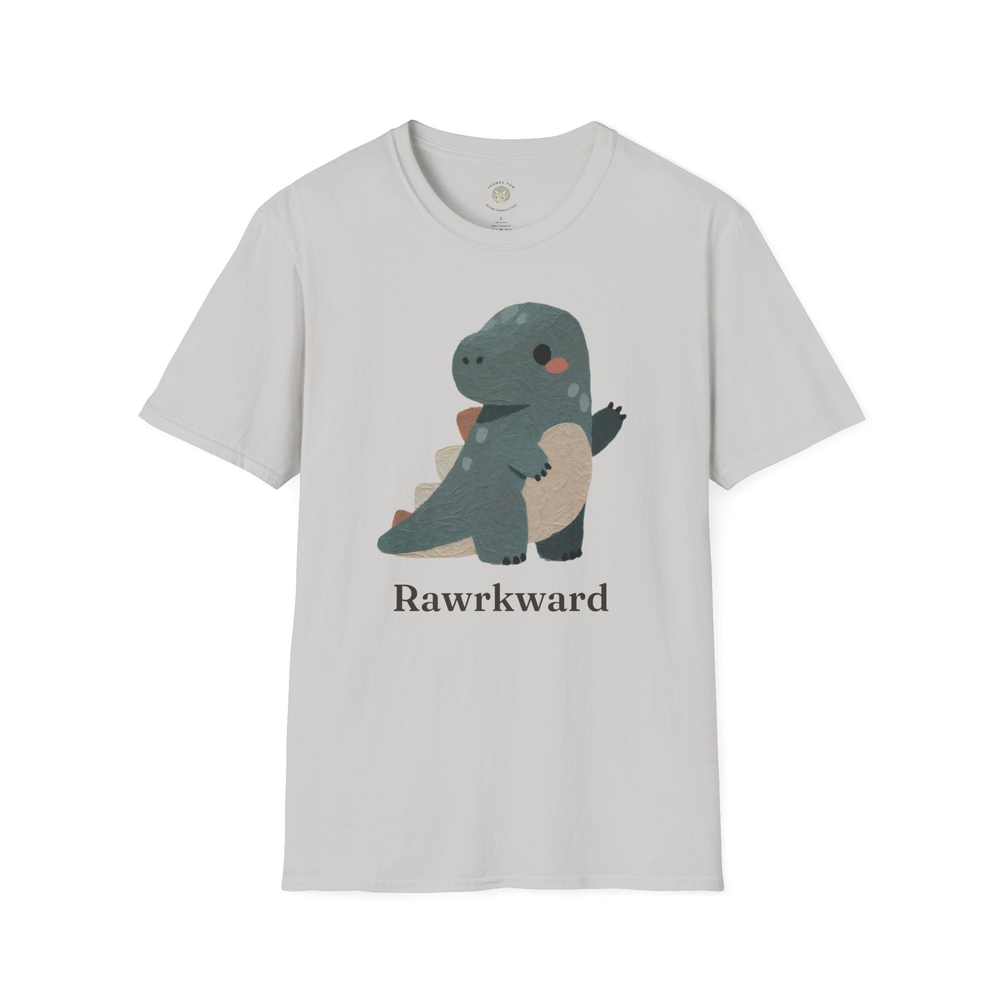 Rawrkward T-Shirt — Funny Awkward Shy Dinosaur Graphic Tee