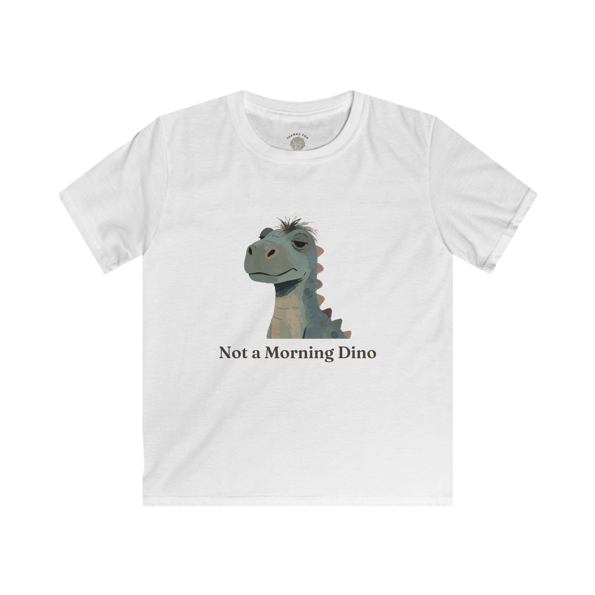 Kids Not a Morning Dino T-Shirt — Funny Sleepy Dinosaur Graphic Tee