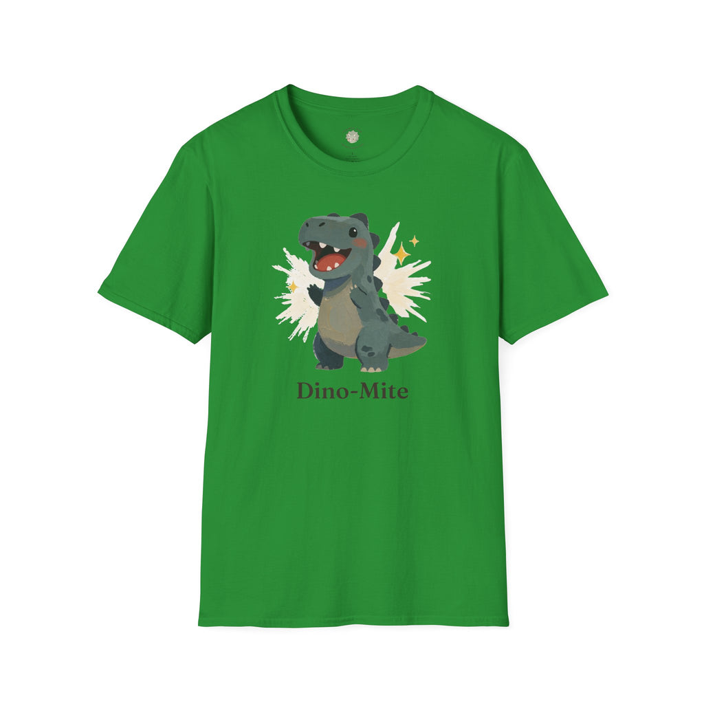 Dino-Mite T-Shirt — Cute Cheerful Dinosaur Pun Graphic Tee