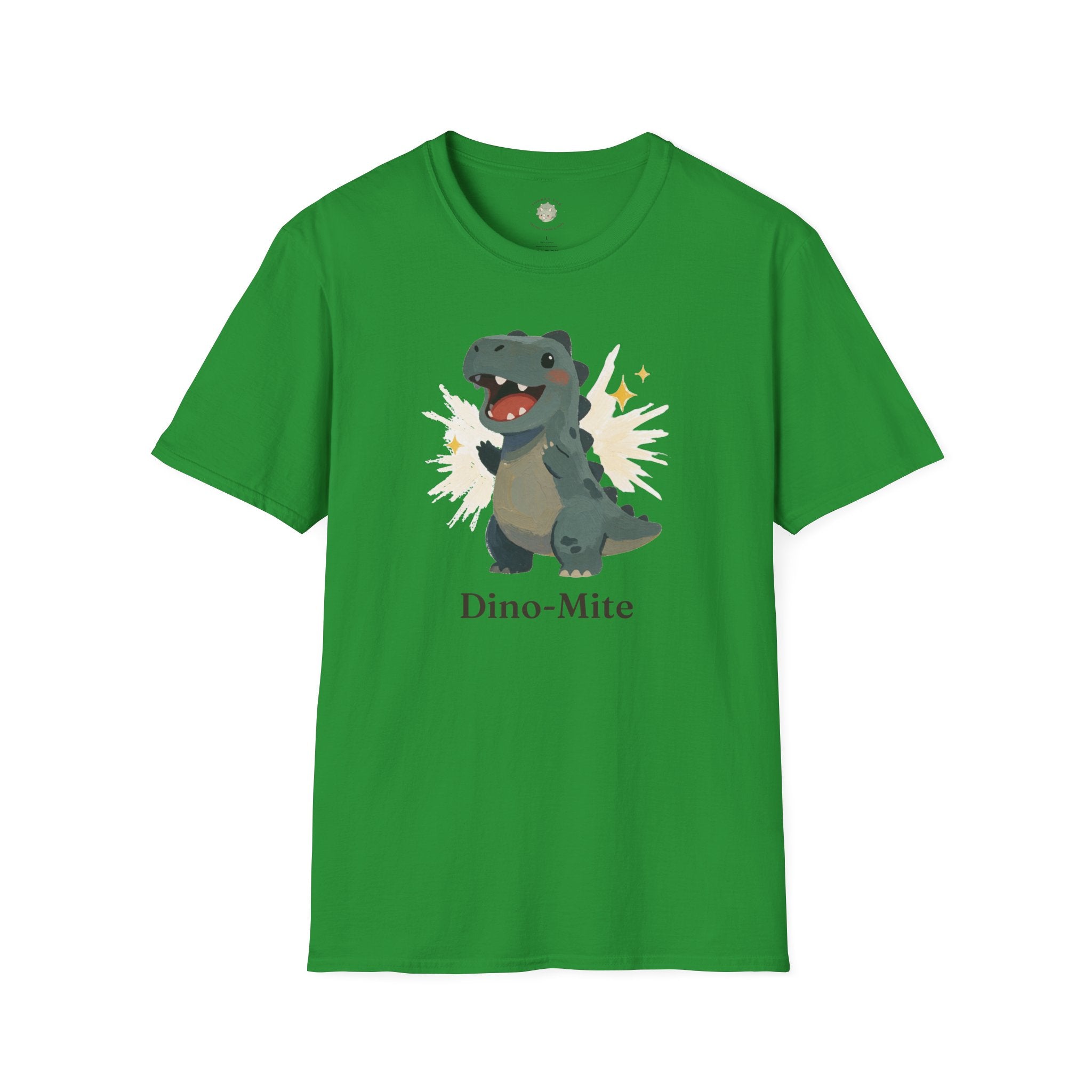 Dino-Mite T-Shirt — Cute Cheerful Dinosaur Pun Graphic Tee