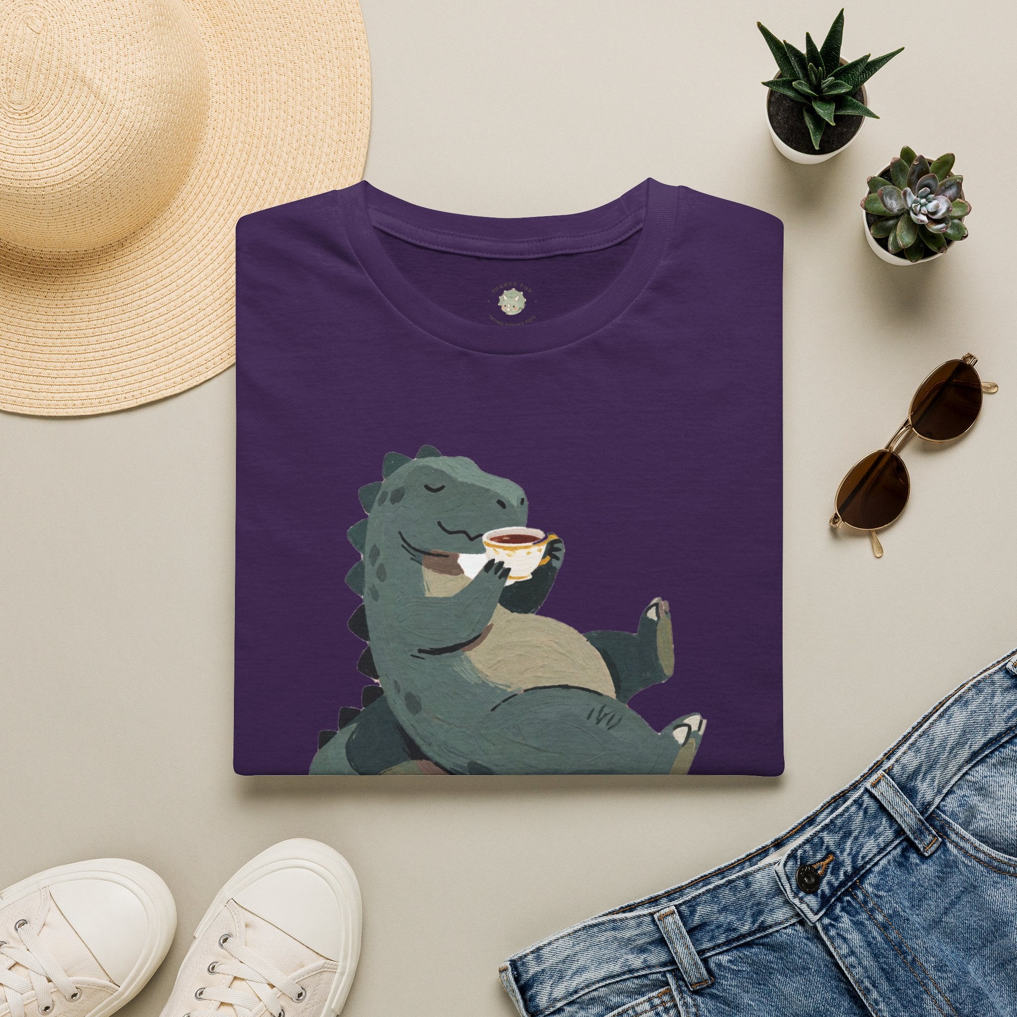 Sip Happens T-Shirt — Funny Dinosaur Coffee Tea Graphic Tee
