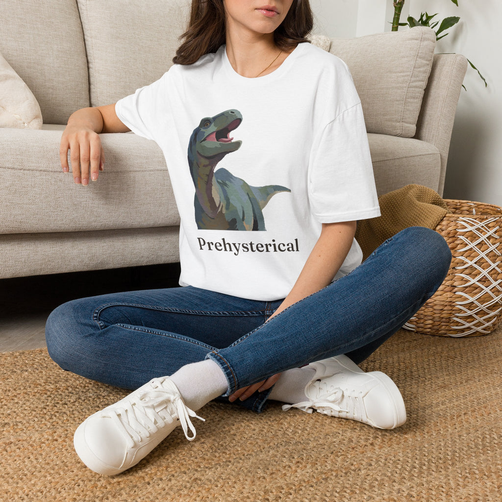 Prehysterical T-Shirt — Funny Laughing Dinosaur Pun Graphic Tee