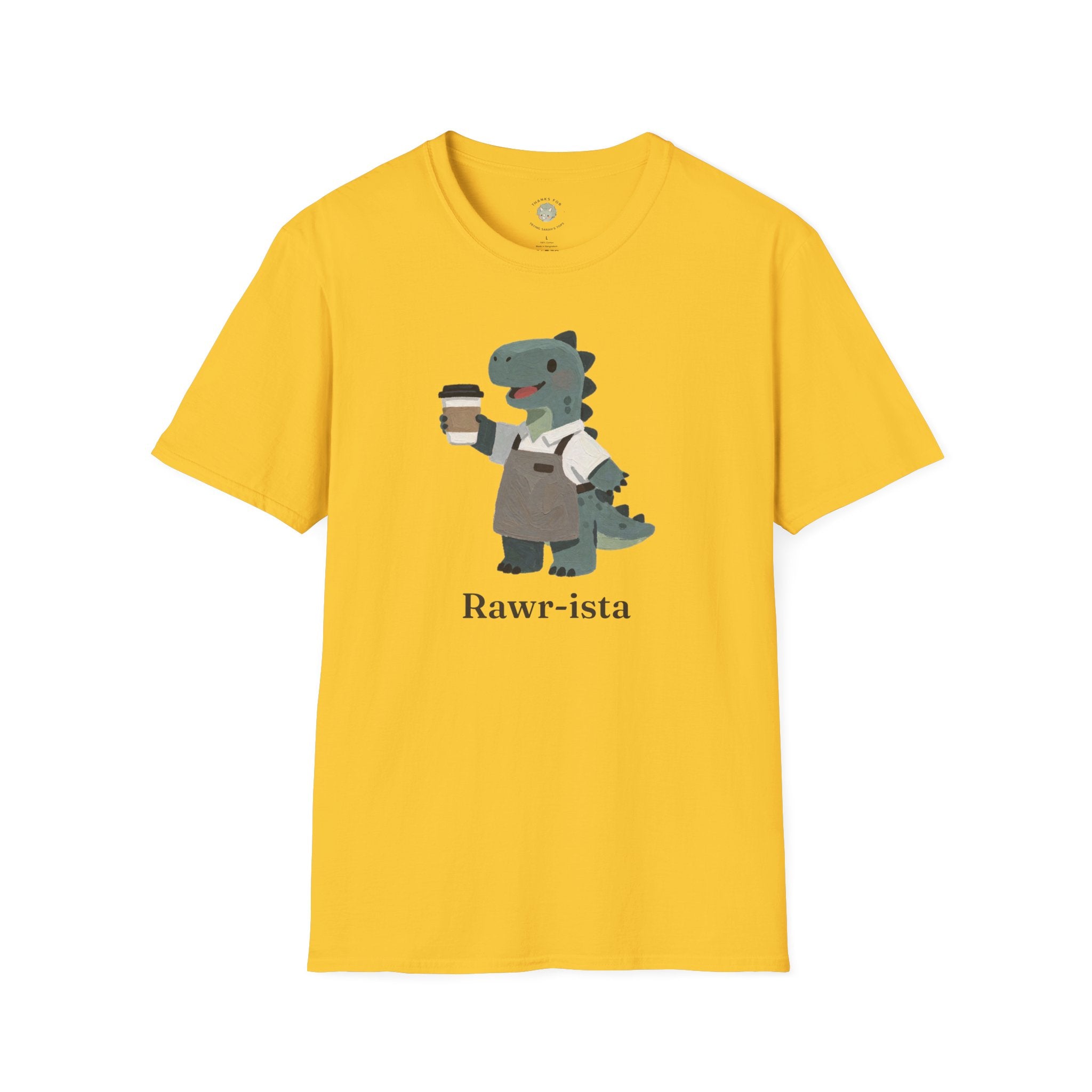 Rawr-ista T-Shirt — Funny Coffee Dinosaur Barista Graphic Tee