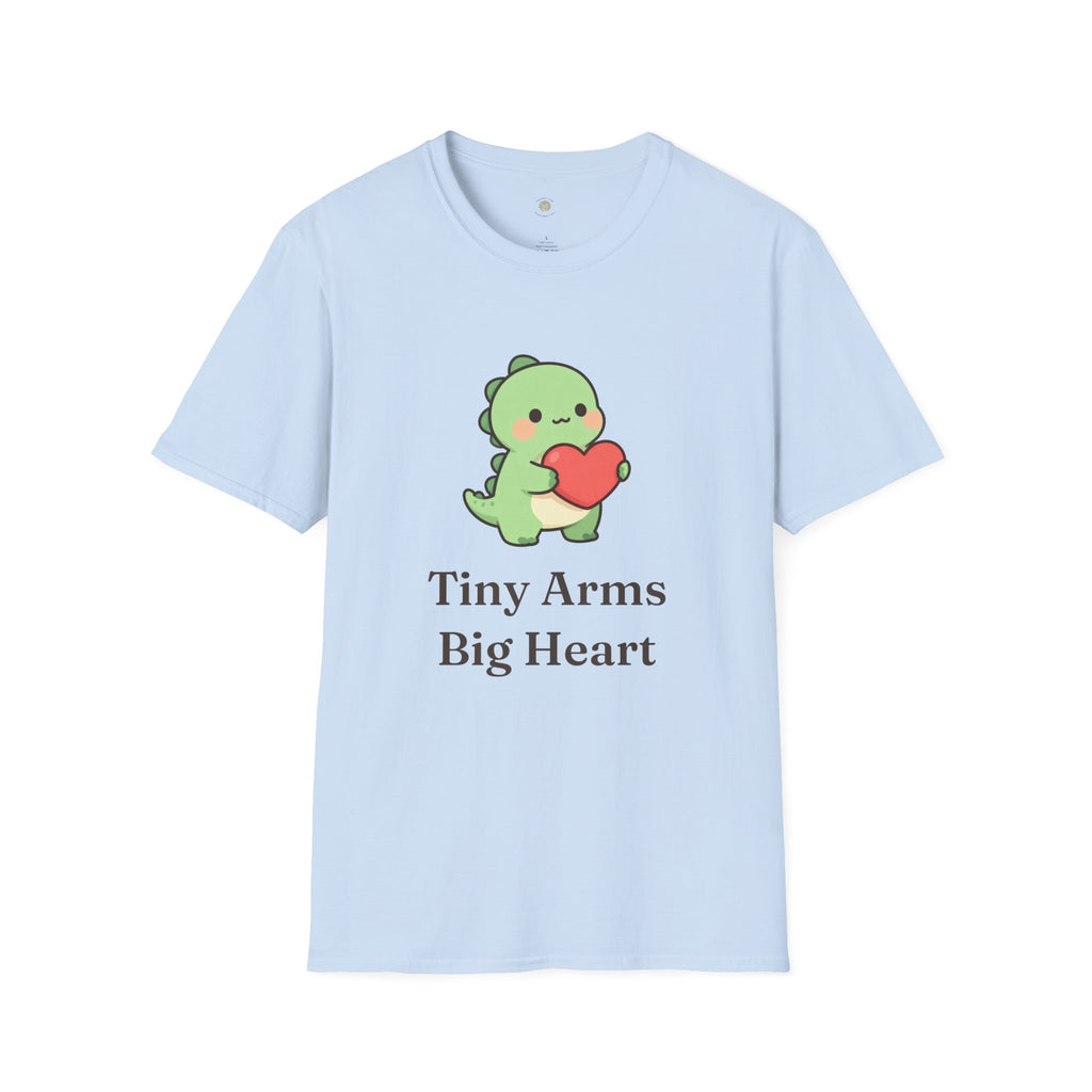 Tiny Arms, Big Heart Dino Tee — Kawaii T-Rex Heart Graphic T-Shirt