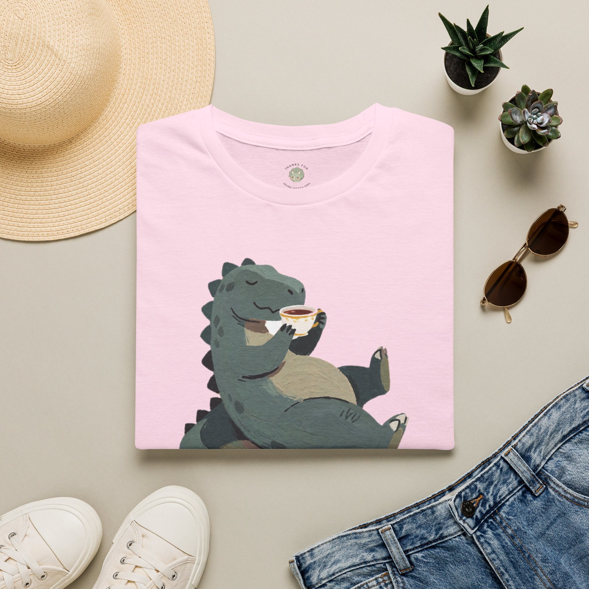 Sip Happens T-Shirt — Funny Dinosaur Coffee Tea Graphic Tee