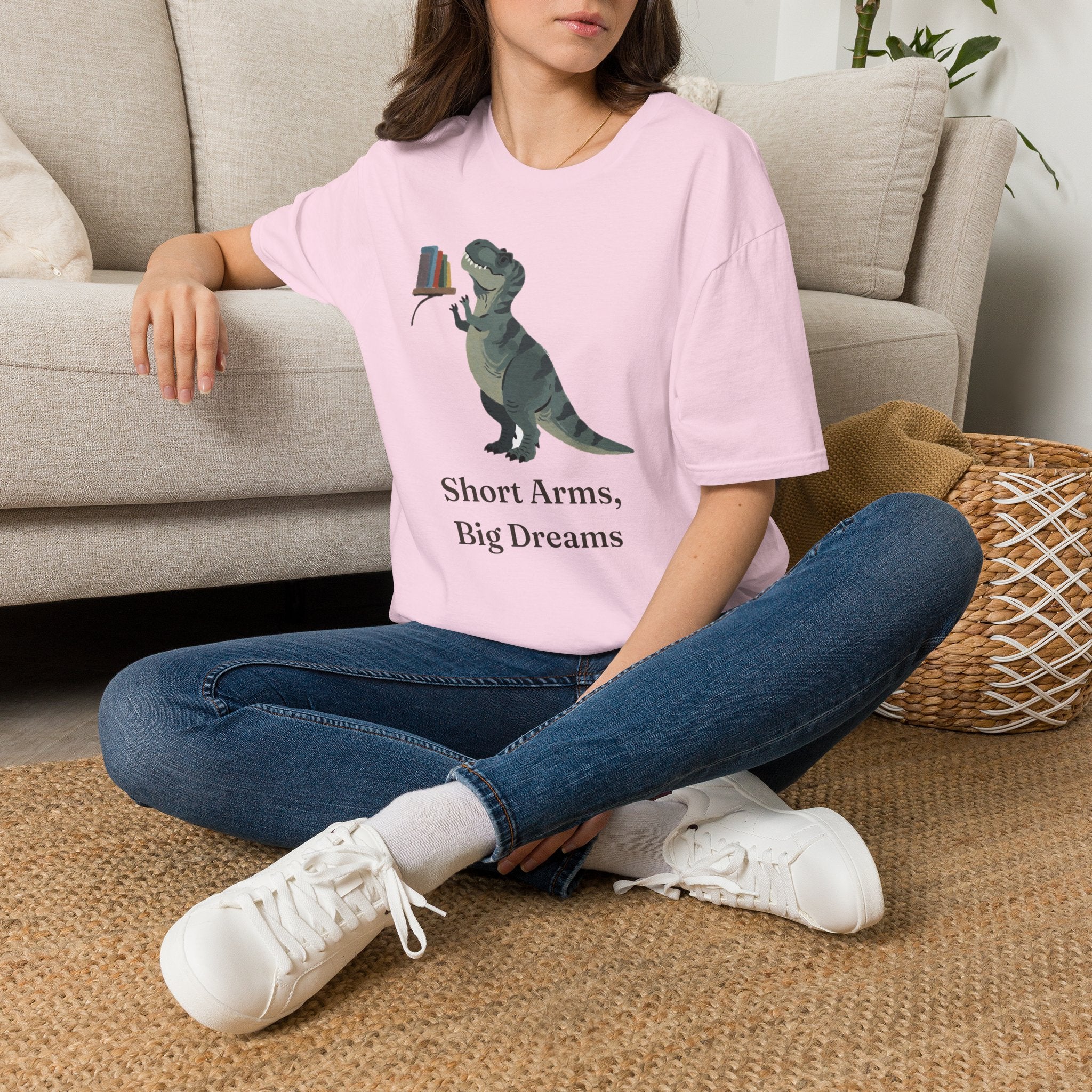 Short Arms, Big Dreams T-Shirt — Funny Motivational T-Rex Graphic Tee