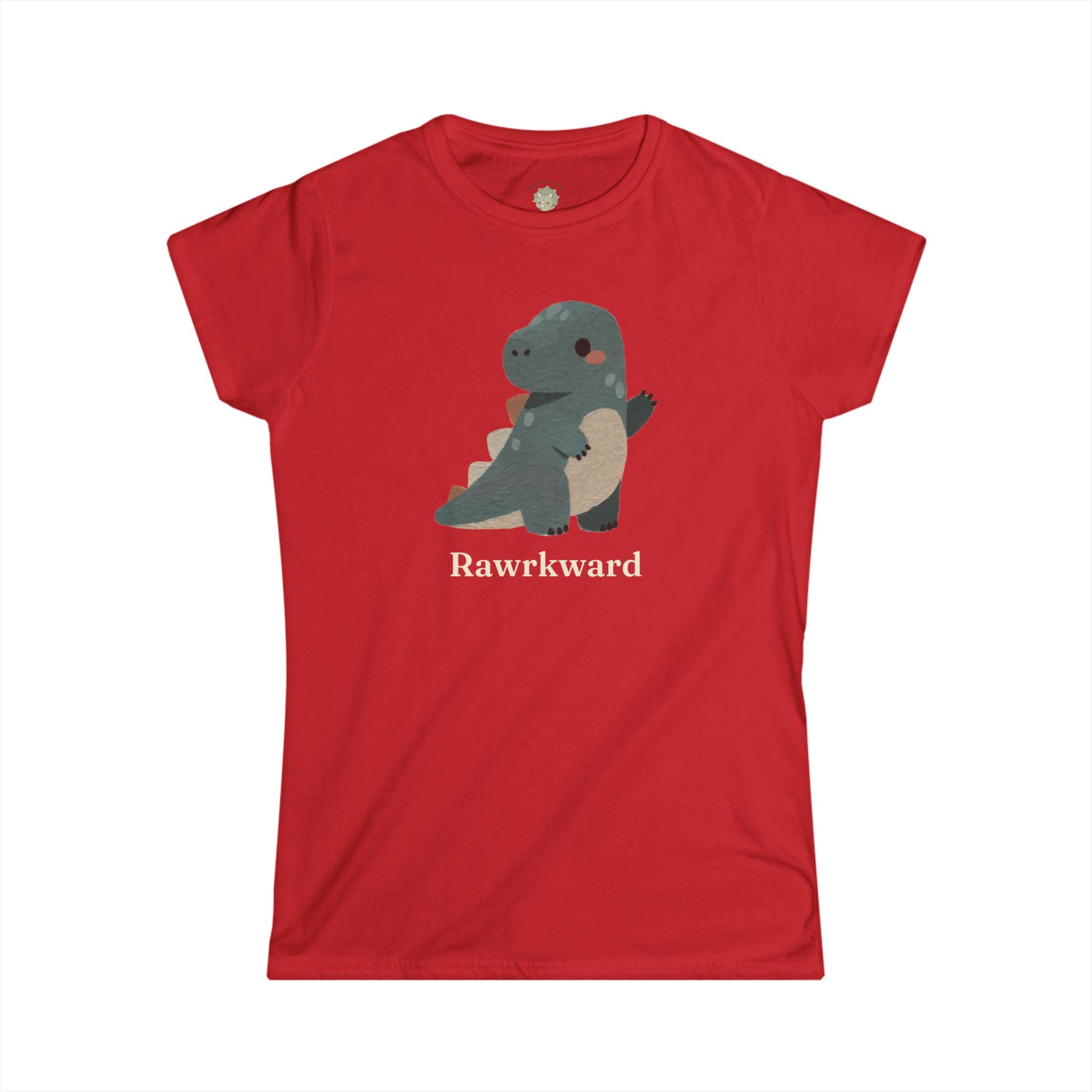 Women's Rawrkward T-Shirt — Funny Awkward Shy Dinosaur Graphic Tee
