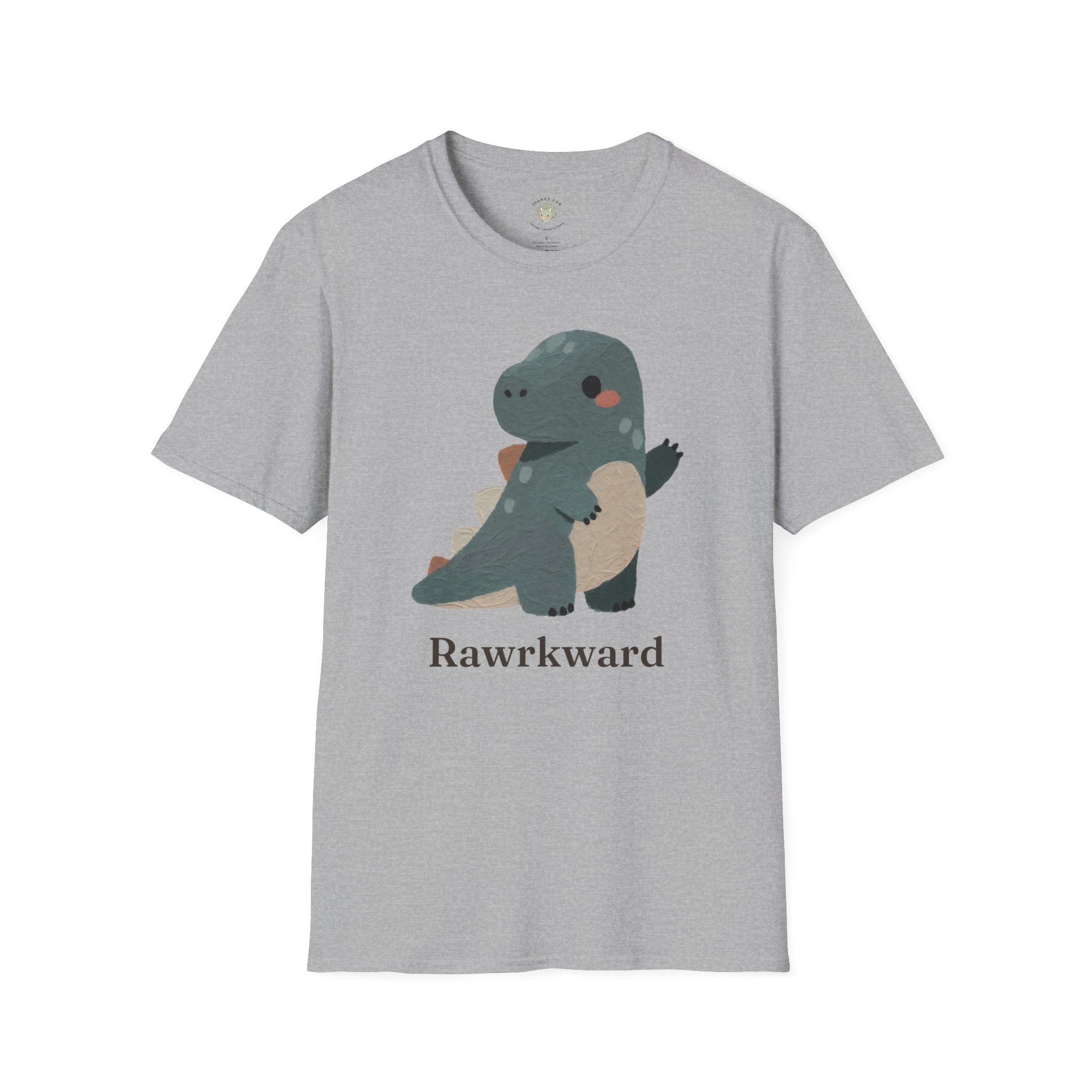 Rawrkward T-Shirt — Funny Awkward Shy Dinosaur Graphic Tee