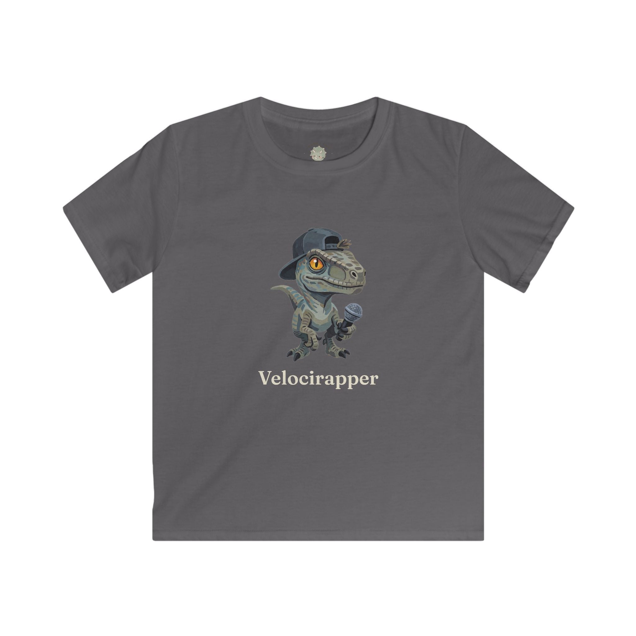 Kids Velocirapper T-Shirt — Funny Rapper Raptor Dinosaur Graphic Tee