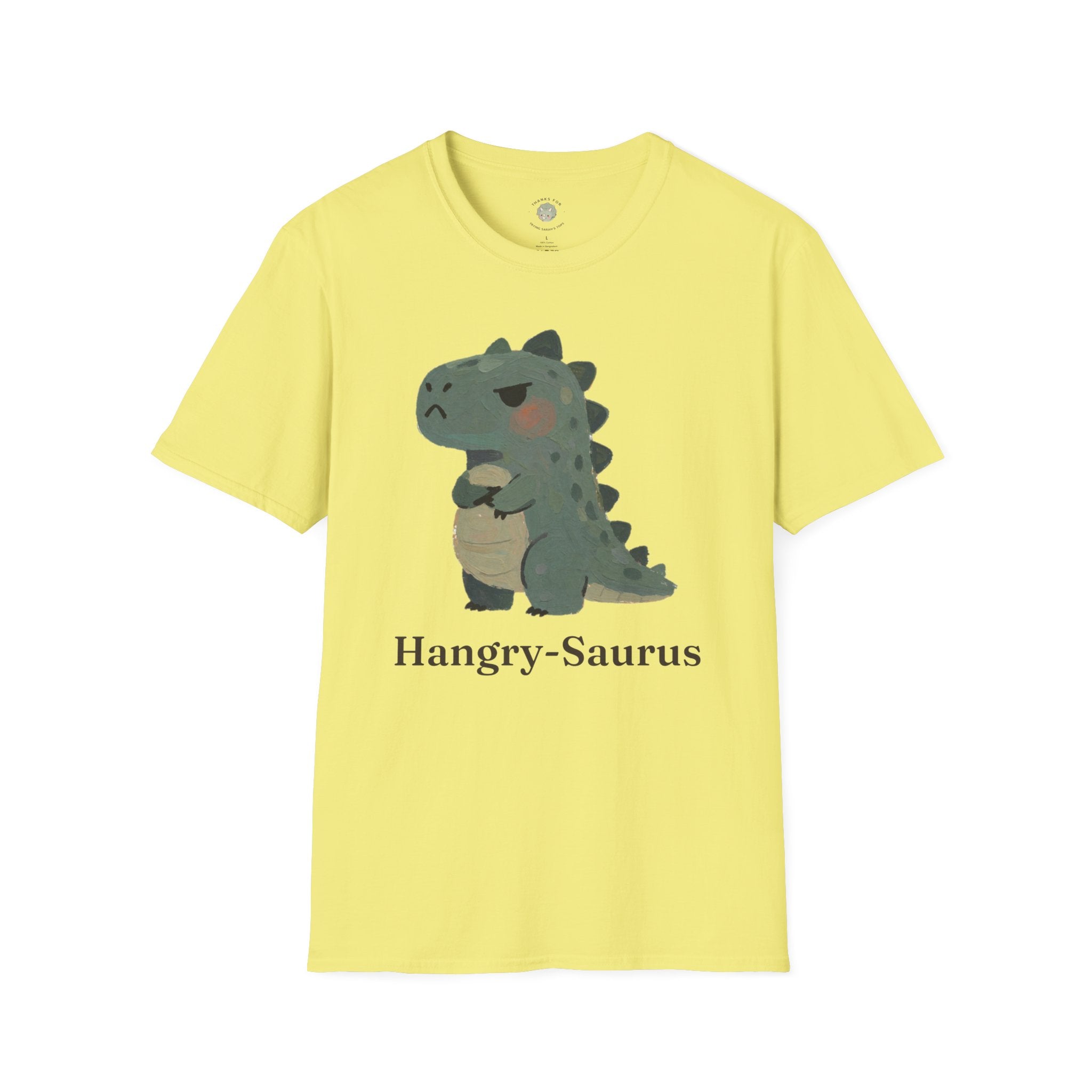 Hangry-Saurus T-Shirt — Funny Hungry Grumpy Dinosaur Graphic Tee