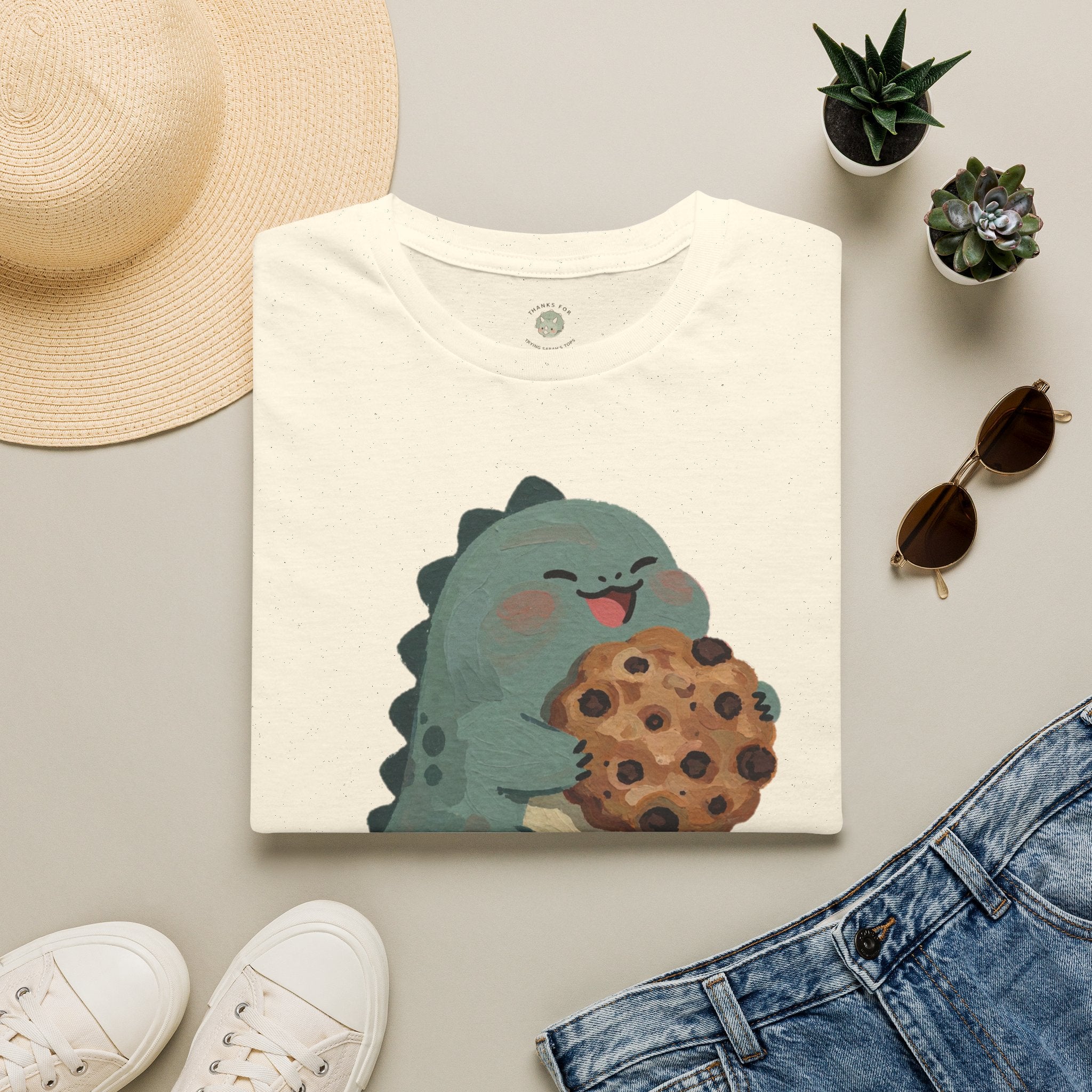 Snack-o-Saurus T-Shirt — Cute Cookie Dinosaur Snack Graphic Tee