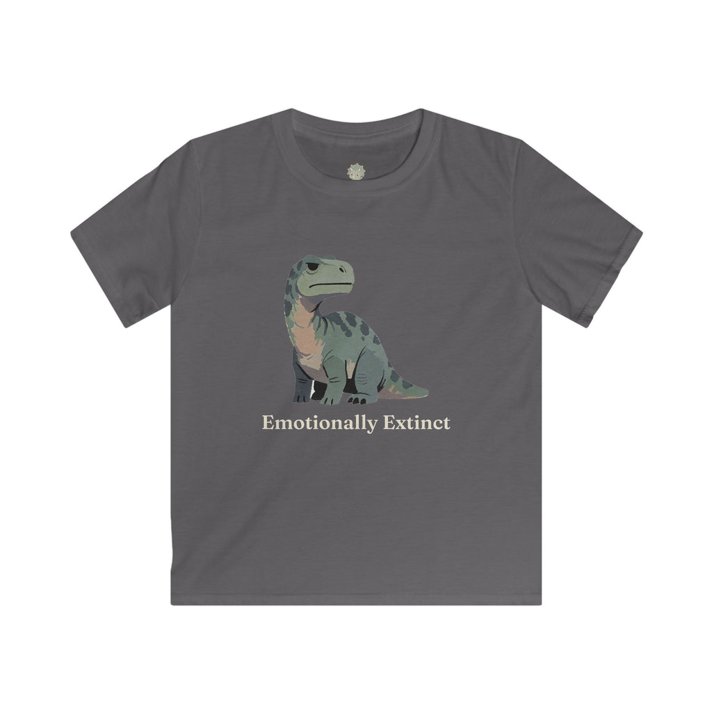 Kids Emotionally Extinct T-Shirt — Funny Deadpan Dinosaur Graphic Tee