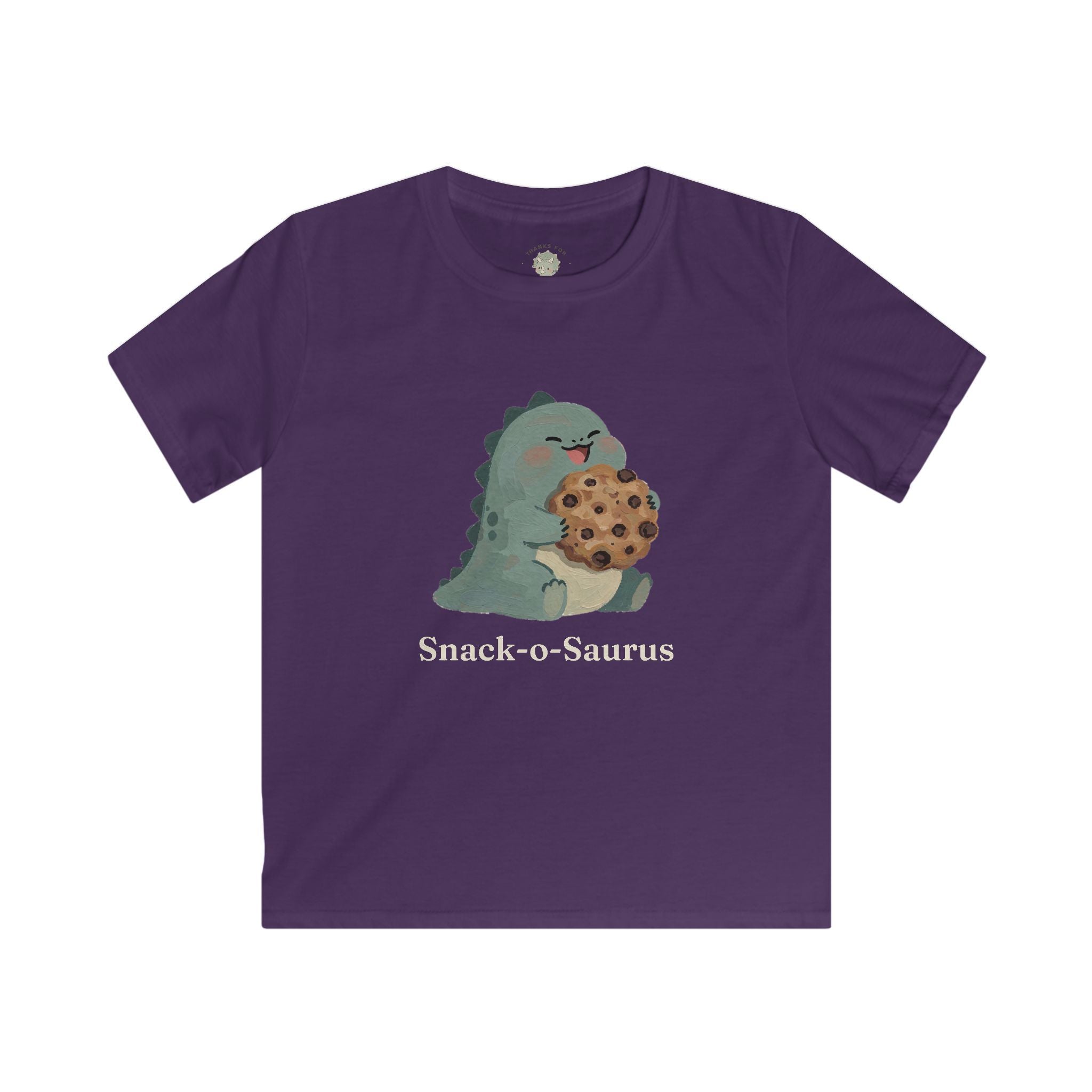 Kids Snack-o-Saurus T-Shirt — Cute Cookie Dinosaur Snack Graphic Tee