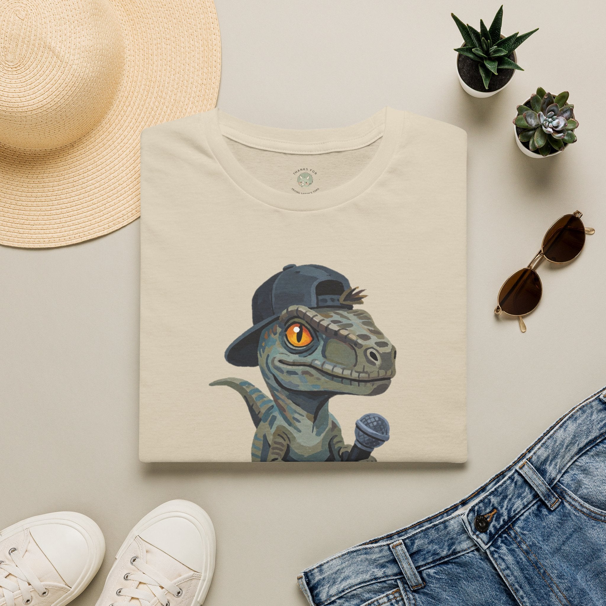Velocirapper T-Shirt — Funny Rapper Raptor Dinosaur Graphic Tee