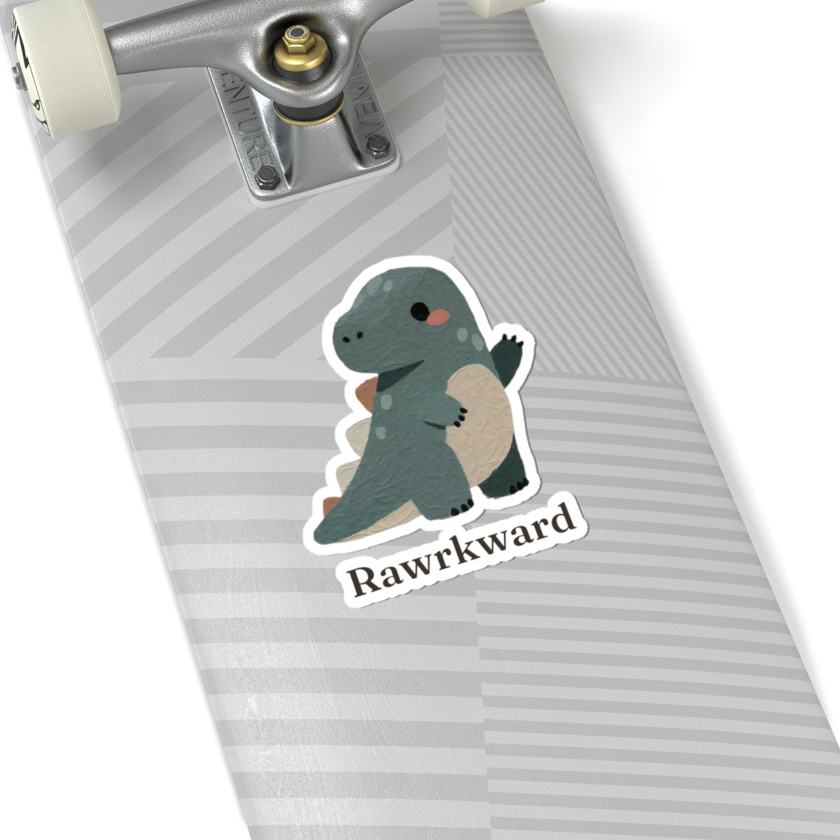 Rawrkward Sticker — Funny Awkward Shy Dinosaur Vinyl Sticker