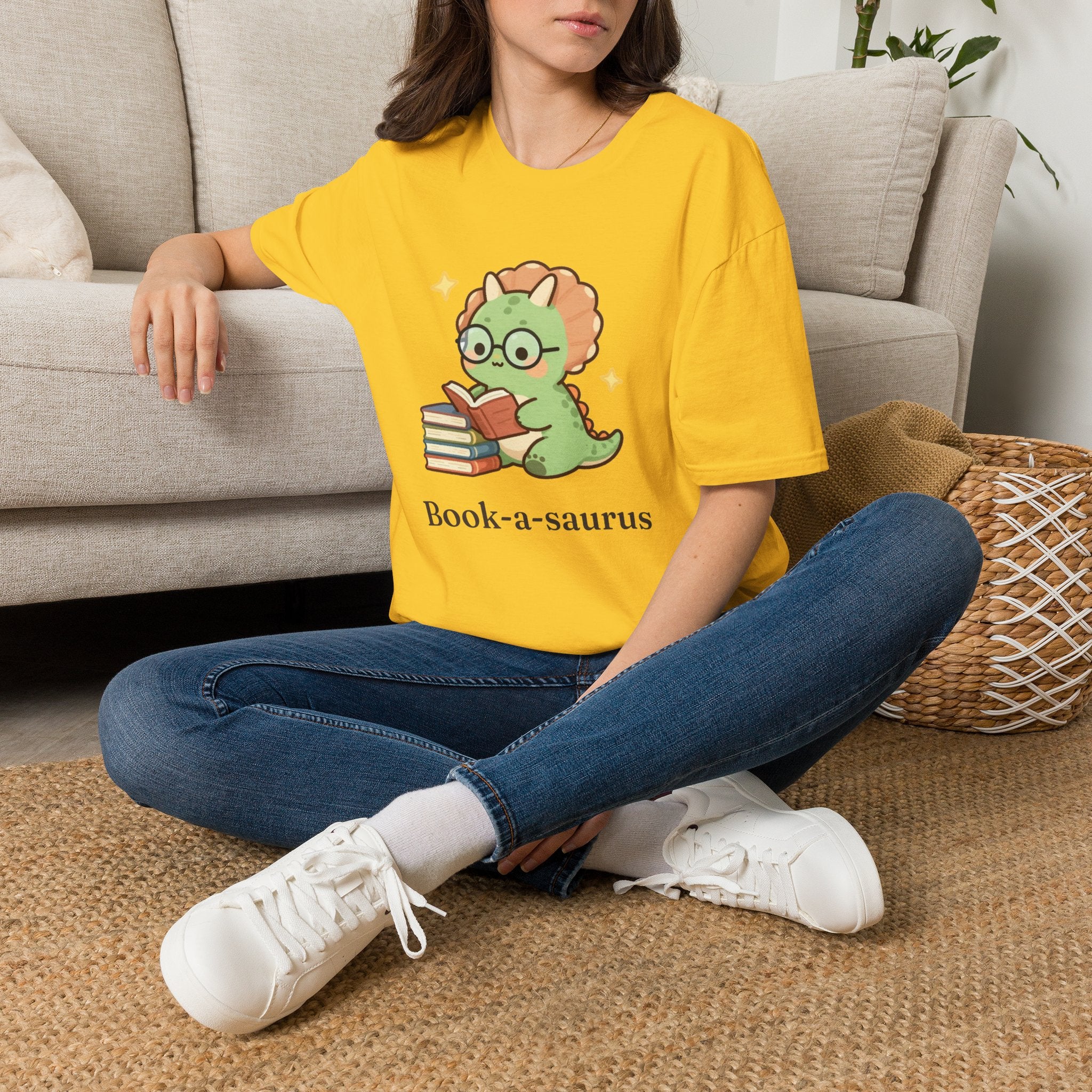 Book-a-saurus T-Shirt — Cute Reading Dinosaur Book Lover Graphic Tee