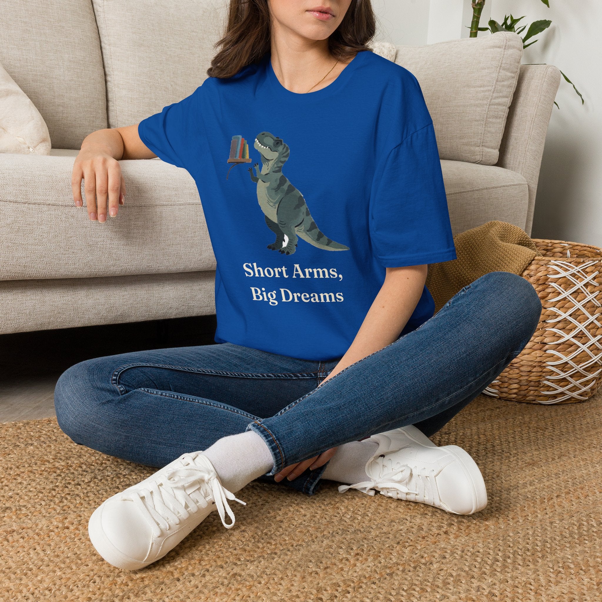 Short Arms, Big Dreams T-Shirt — Funny Motivational T-Rex Graphic Tee