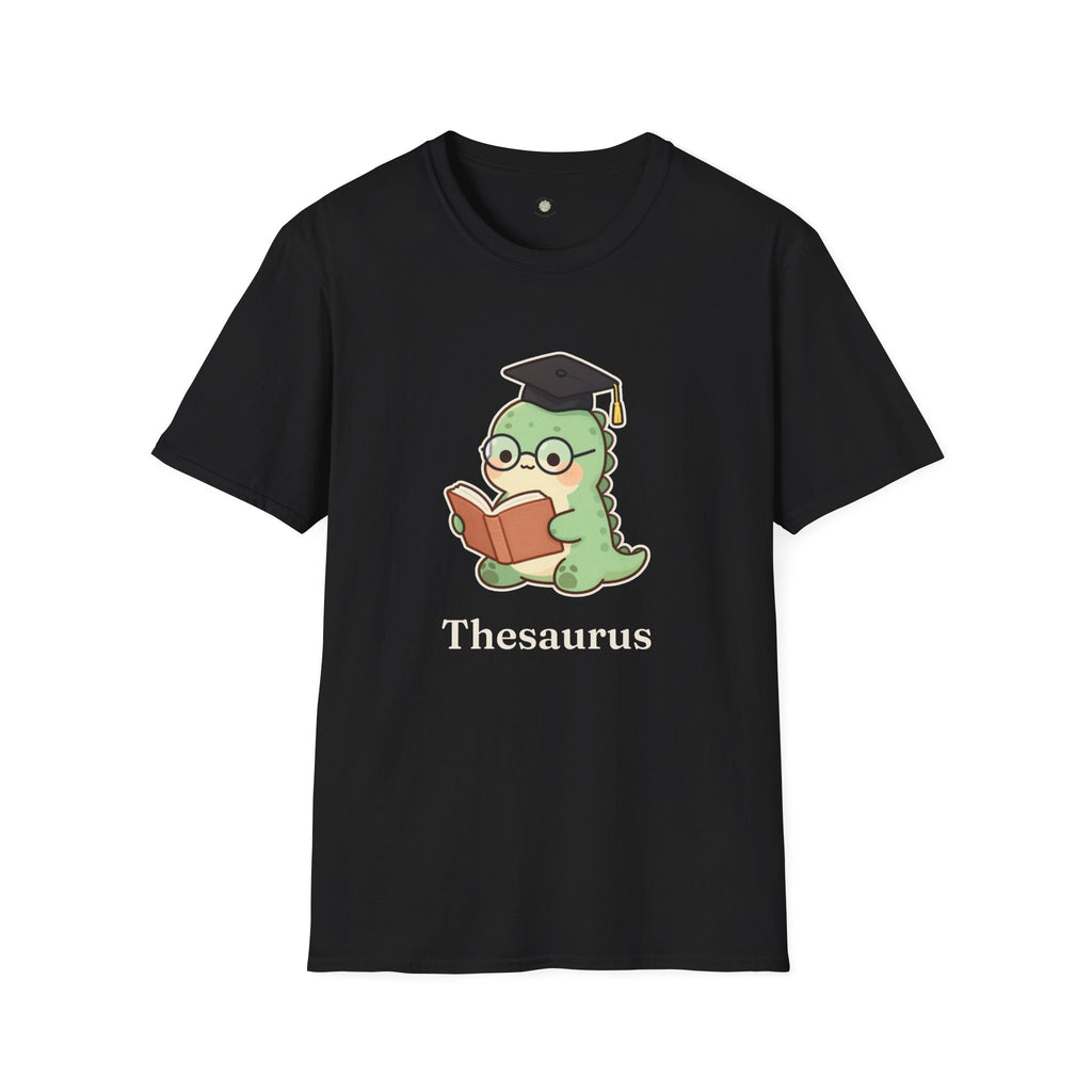 Thesaurus T-Shirt — Cute Word Nerd Dinosaur Grammar Pun Graphic Tee