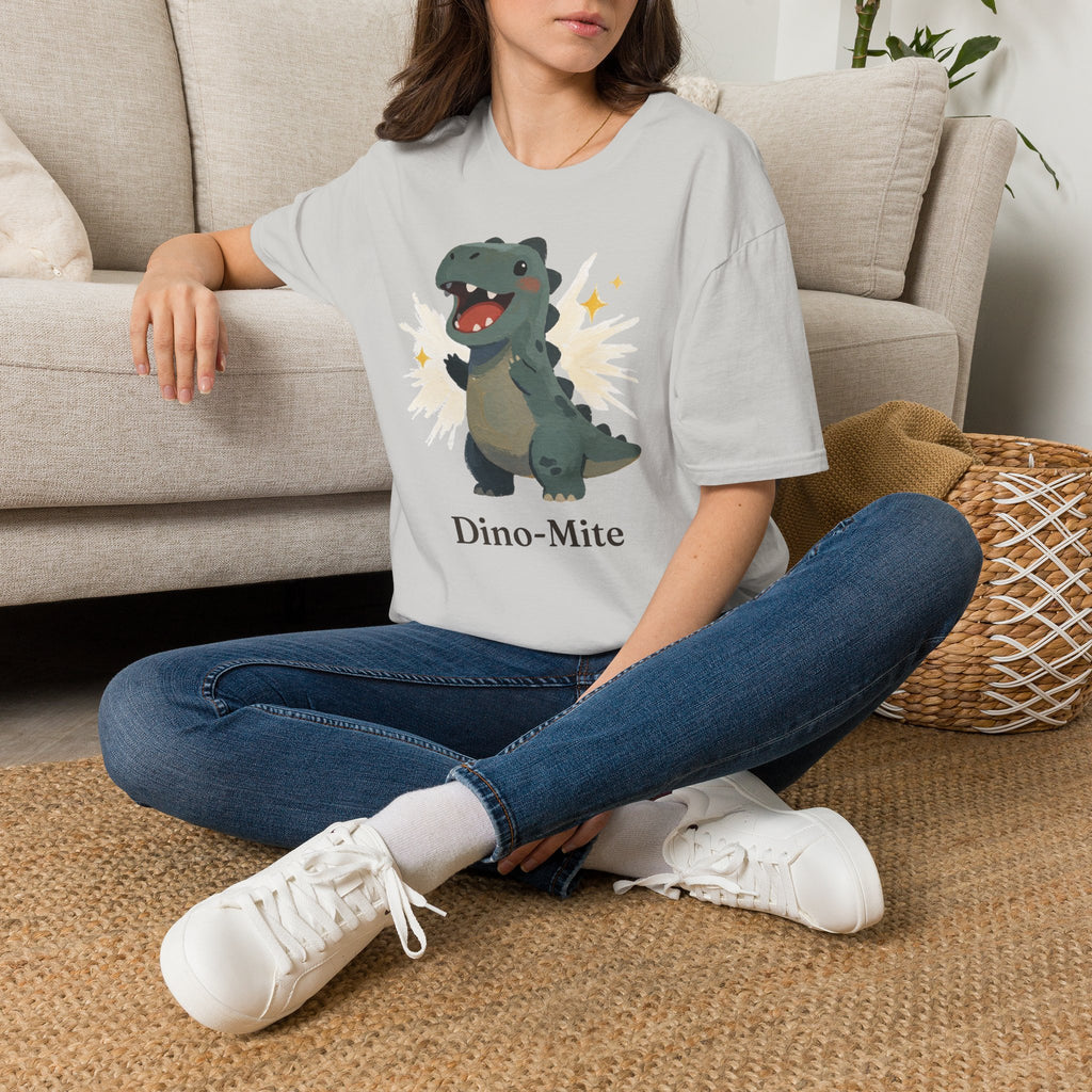 Dino-Mite T-Shirt — Cute Cheerful Dinosaur Pun Graphic Tee
