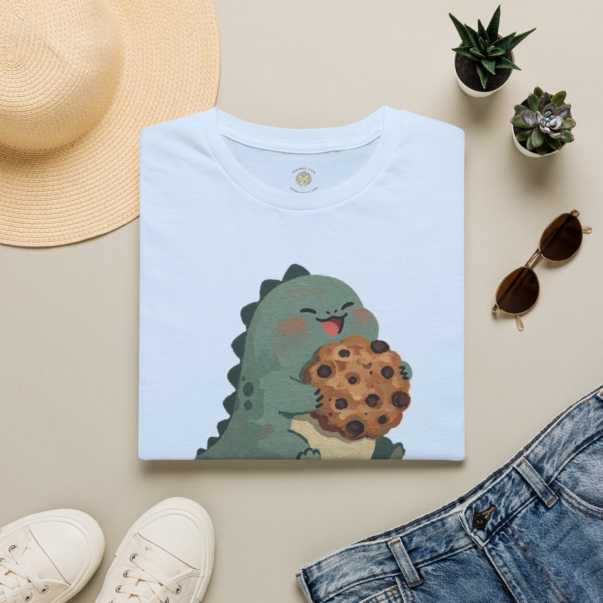 Snack-o-Saurus T-Shirt — Cute Cookie Dinosaur Snack Graphic Tee