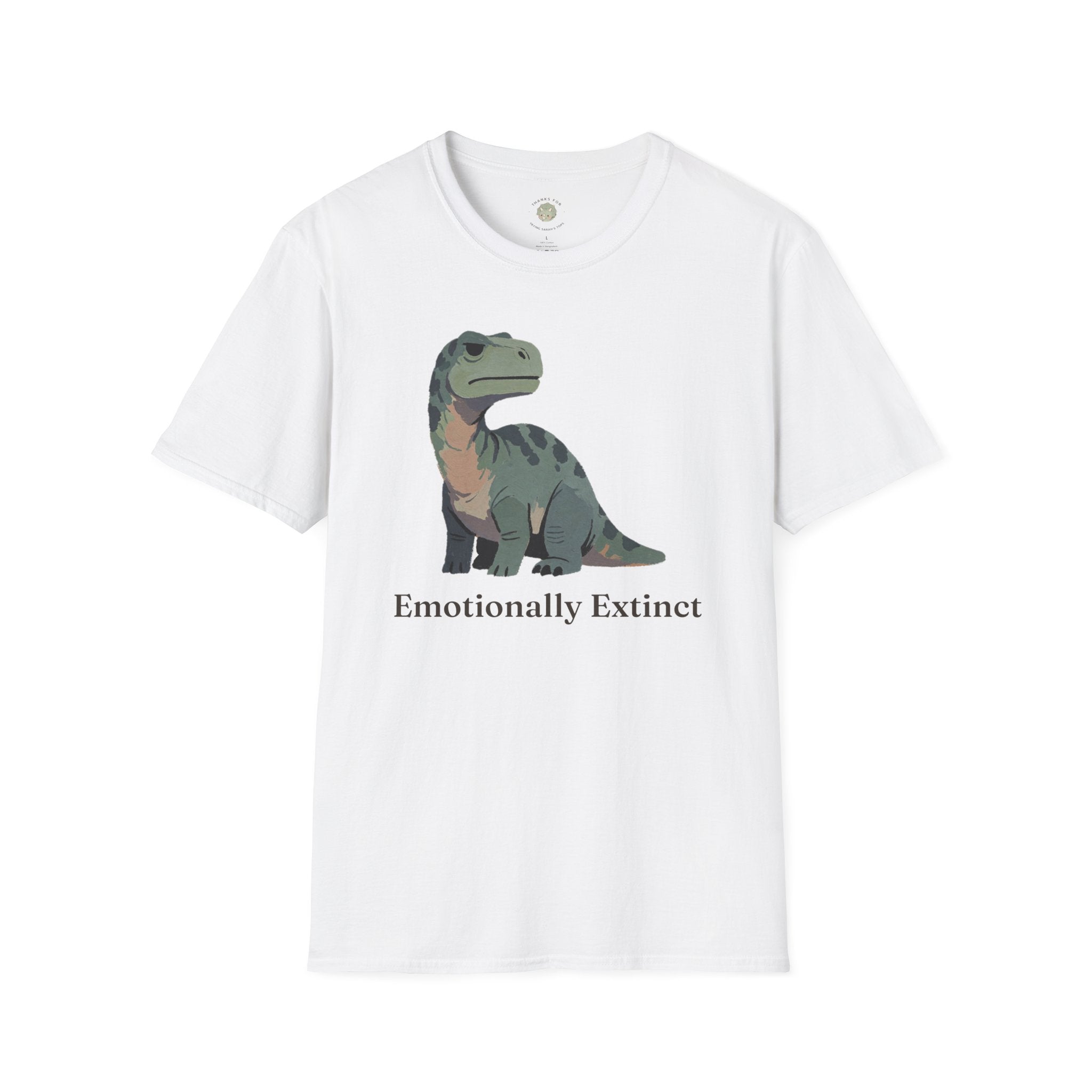 Emotionally Extinct T-Shirt — Funny Deadpan Dinosaur Graphic Tee