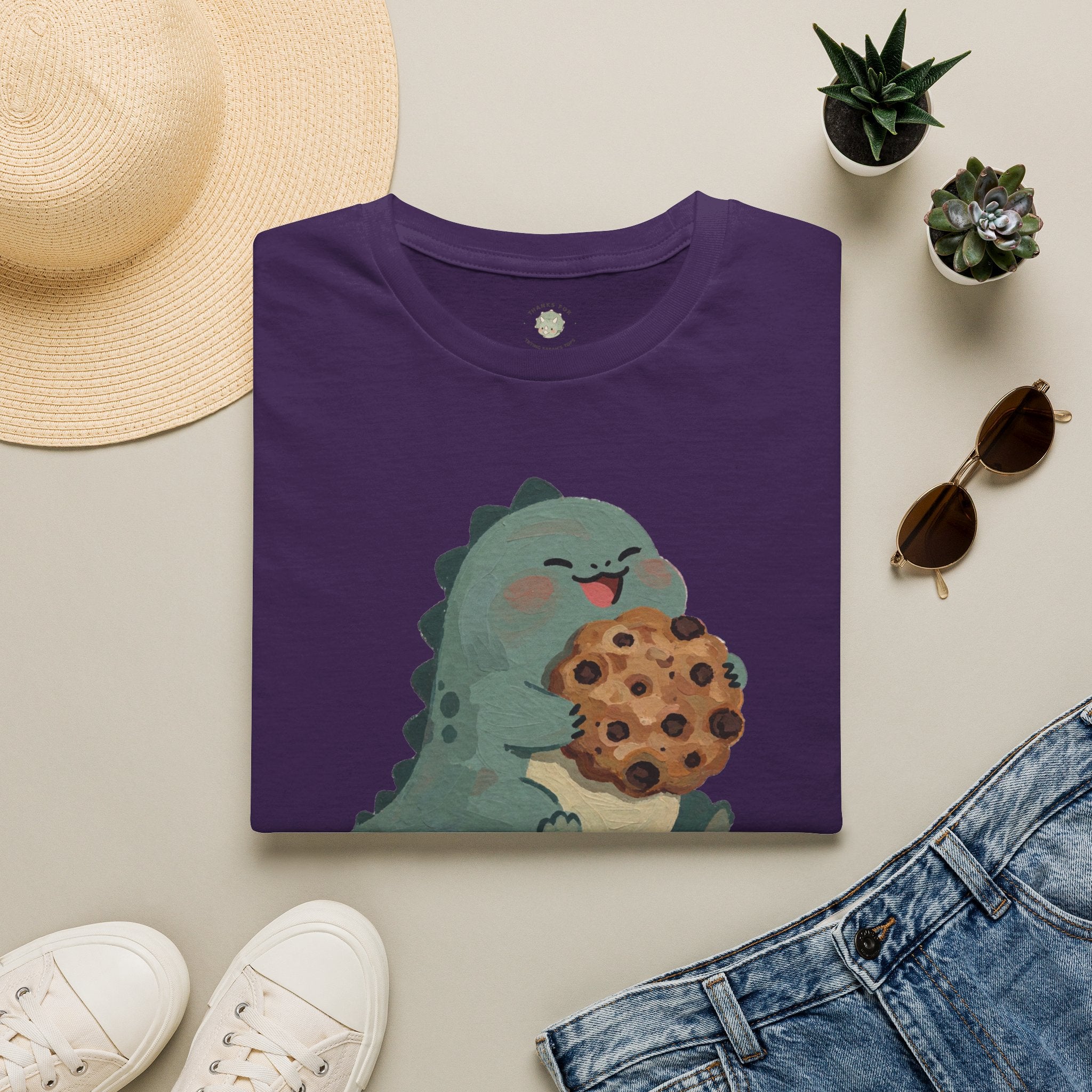 Snack-o-Saurus T-Shirt — Cute Cookie Dinosaur Snack Graphic Tee