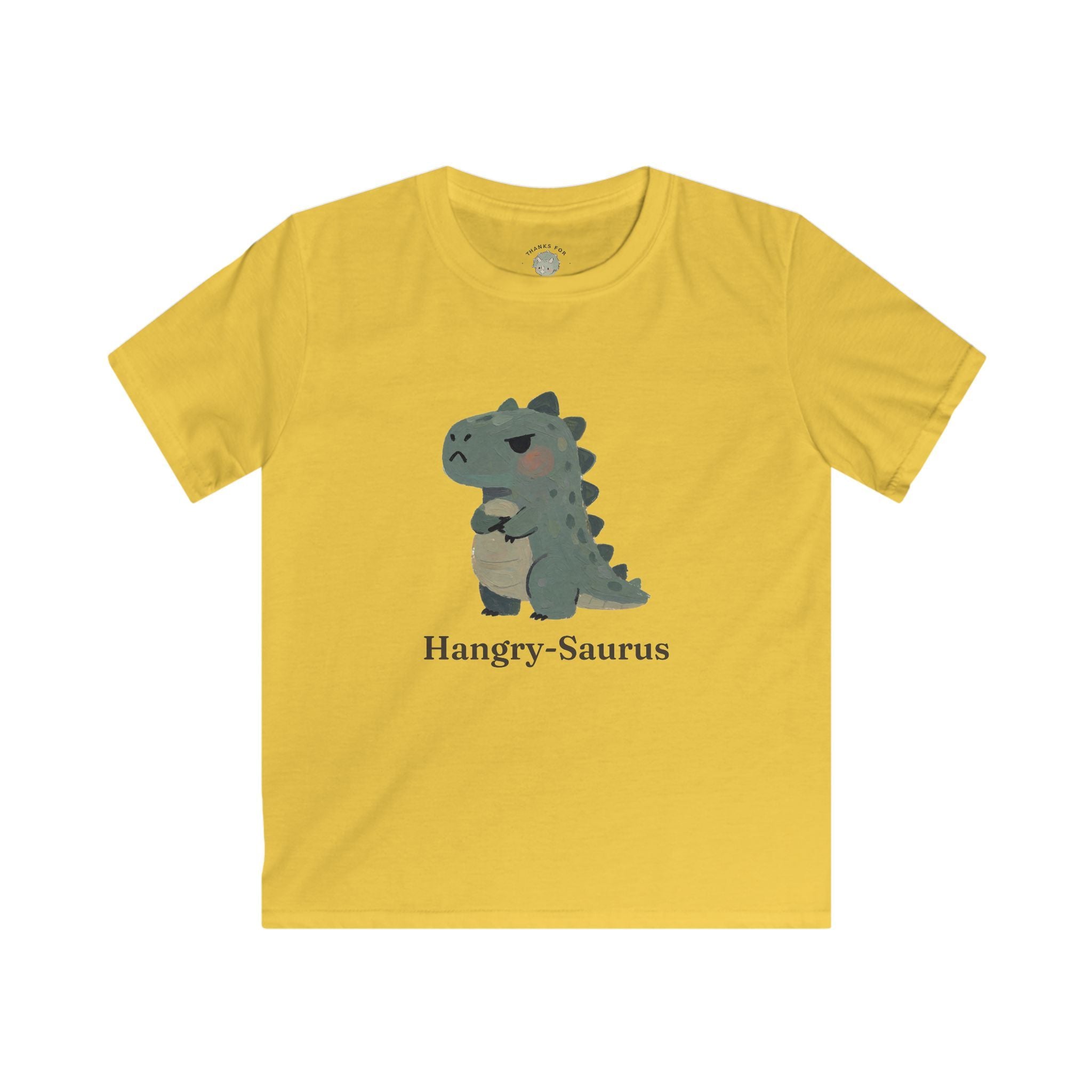 Kids Hangry-Saurus T-Shirt — Funny Hungry Grumpy Dinosaur Graphic Tee