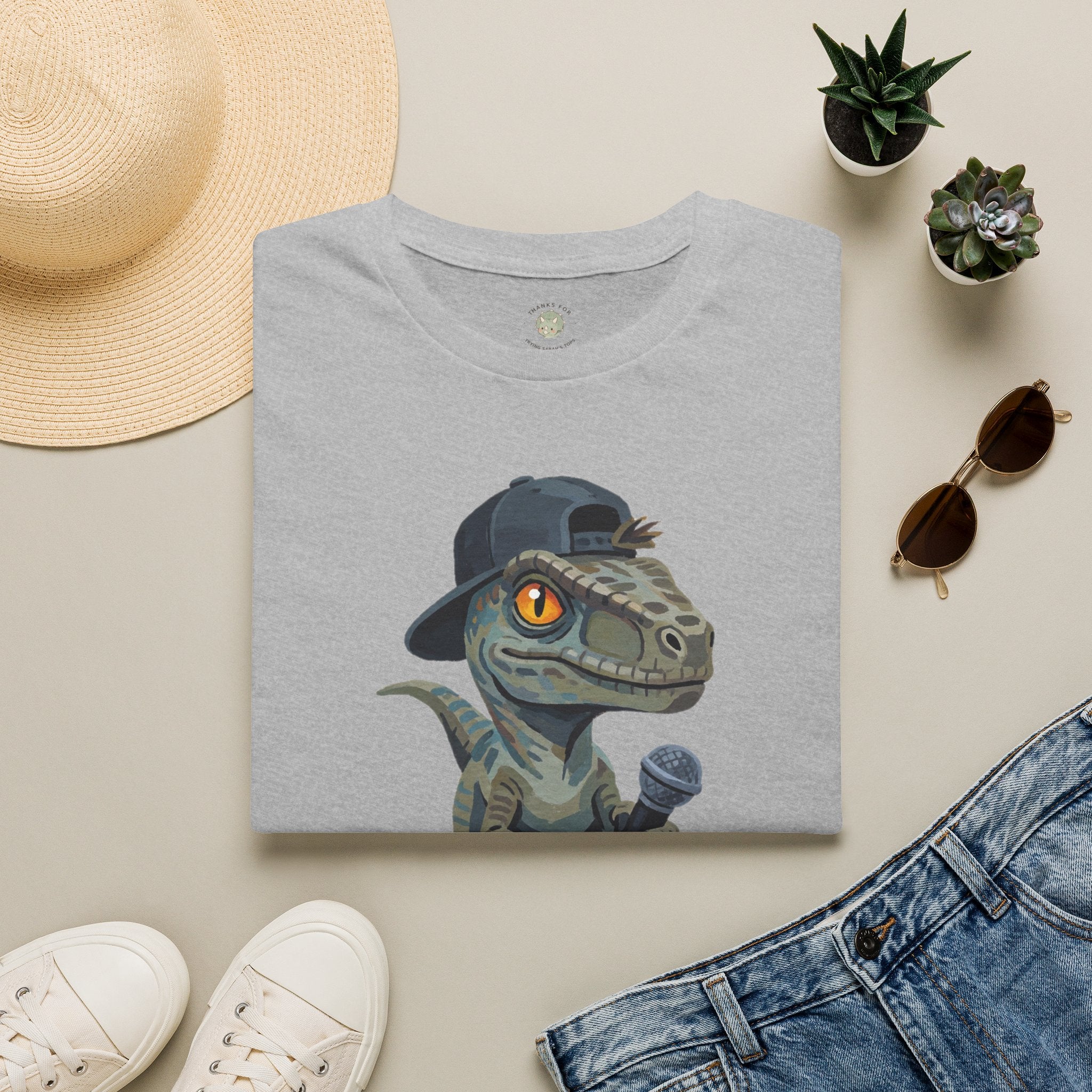 Velocirapper T-Shirt — Funny Rapper Raptor Dinosaur Graphic Tee
