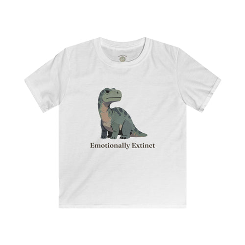 Kids Emotionally Extinct T-Shirt — Funny Deadpan Dinosaur Graphic Tee