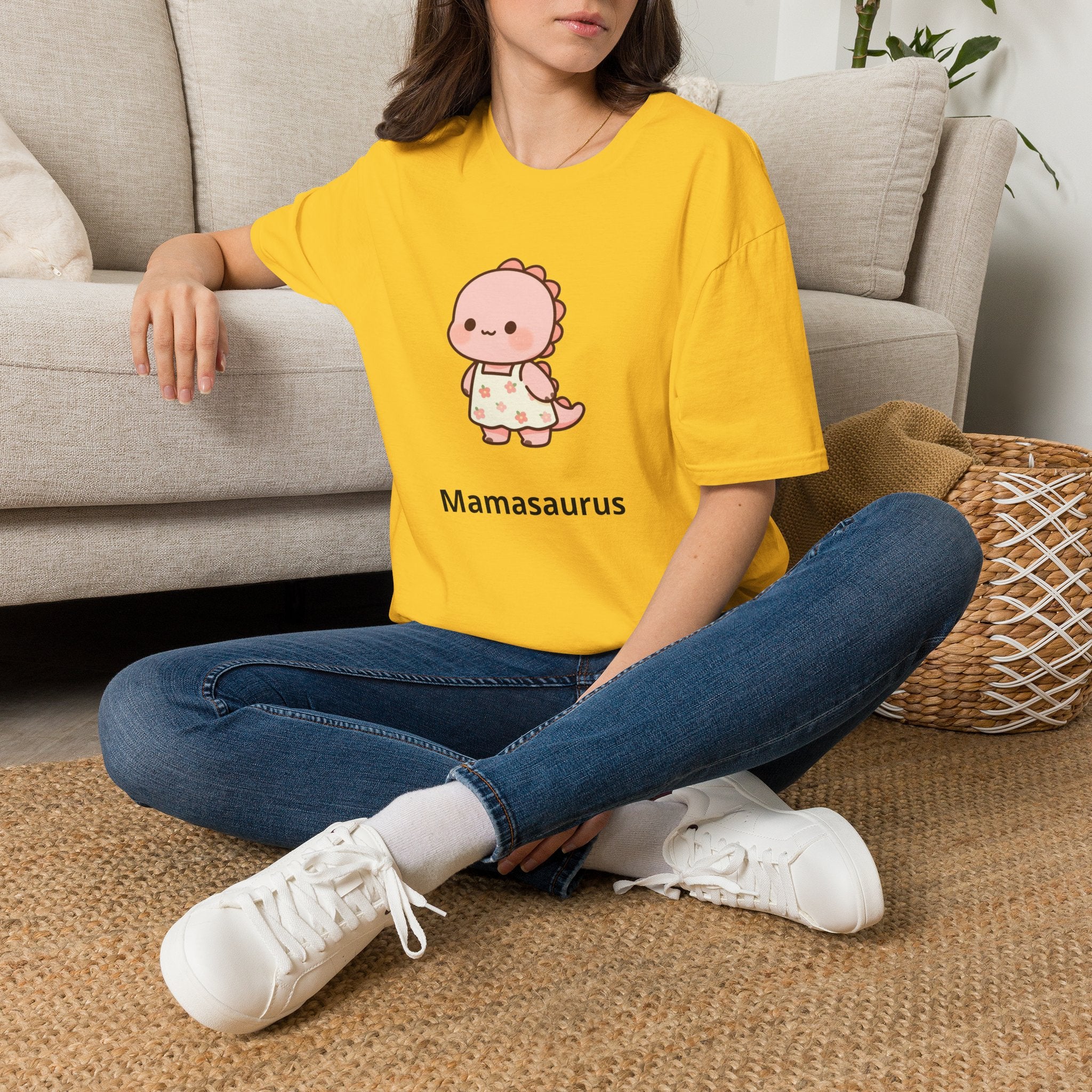 Personalized Mama Dinosaur T-Shirt — Custom Name Mom Tee