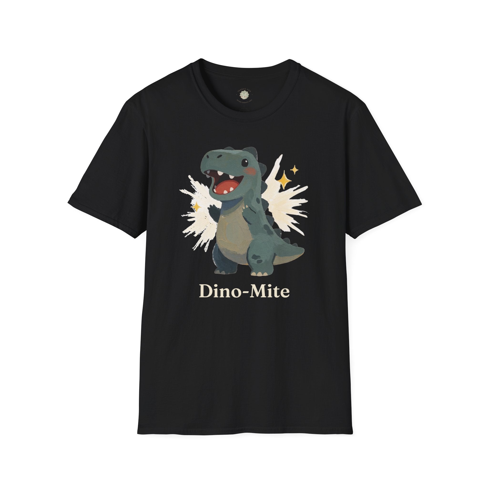 Dino-Mite T-Shirt — Cute Cheerful Dinosaur Pun Graphic Tee