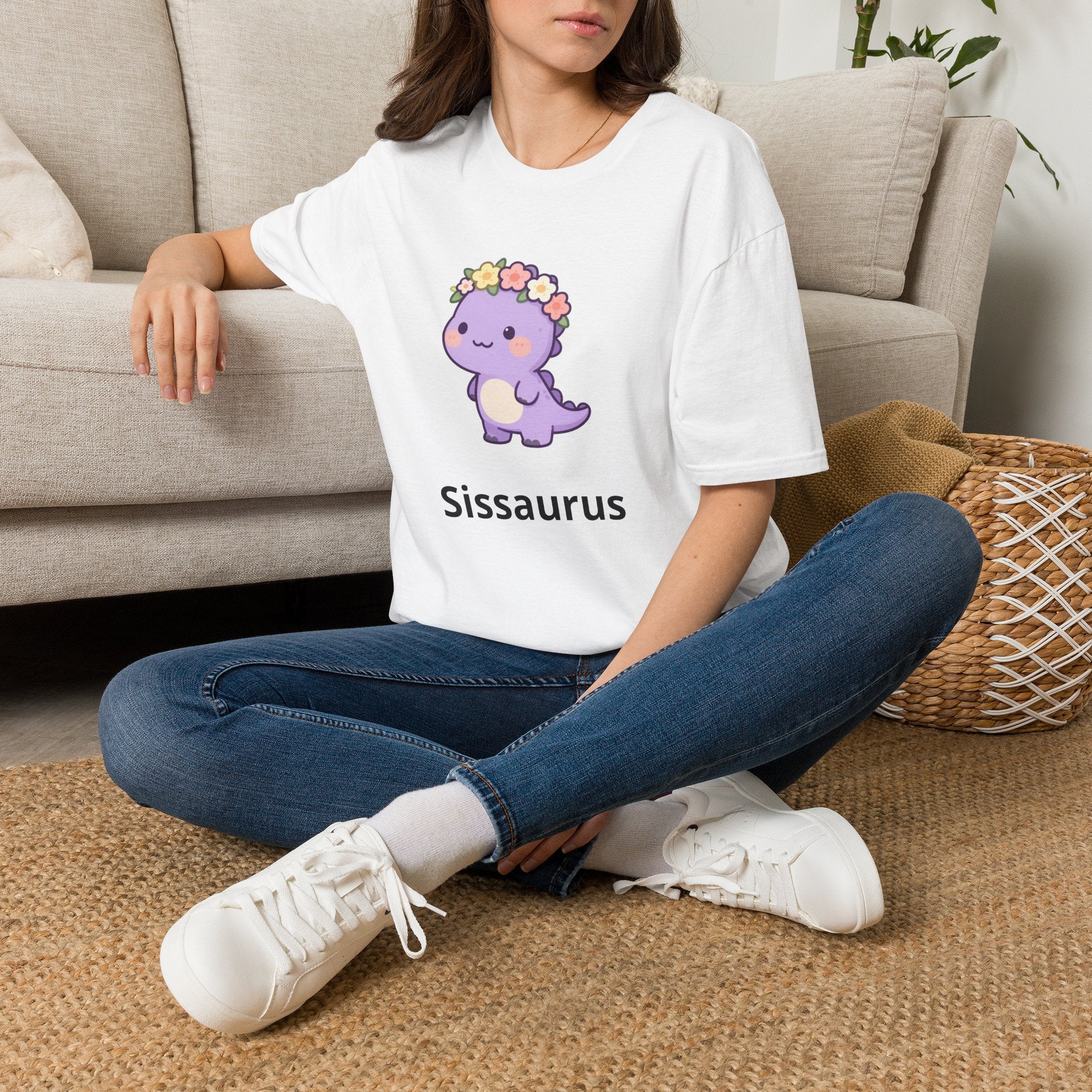 Personalized Big Sister Dinosaur T-Shirt — Custom Name Tee