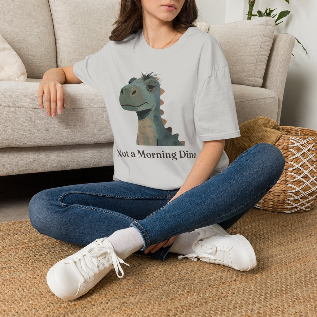 Not a Morning Dino T-Shirt — Funny Sleepy Dinosaur Graphic Tee