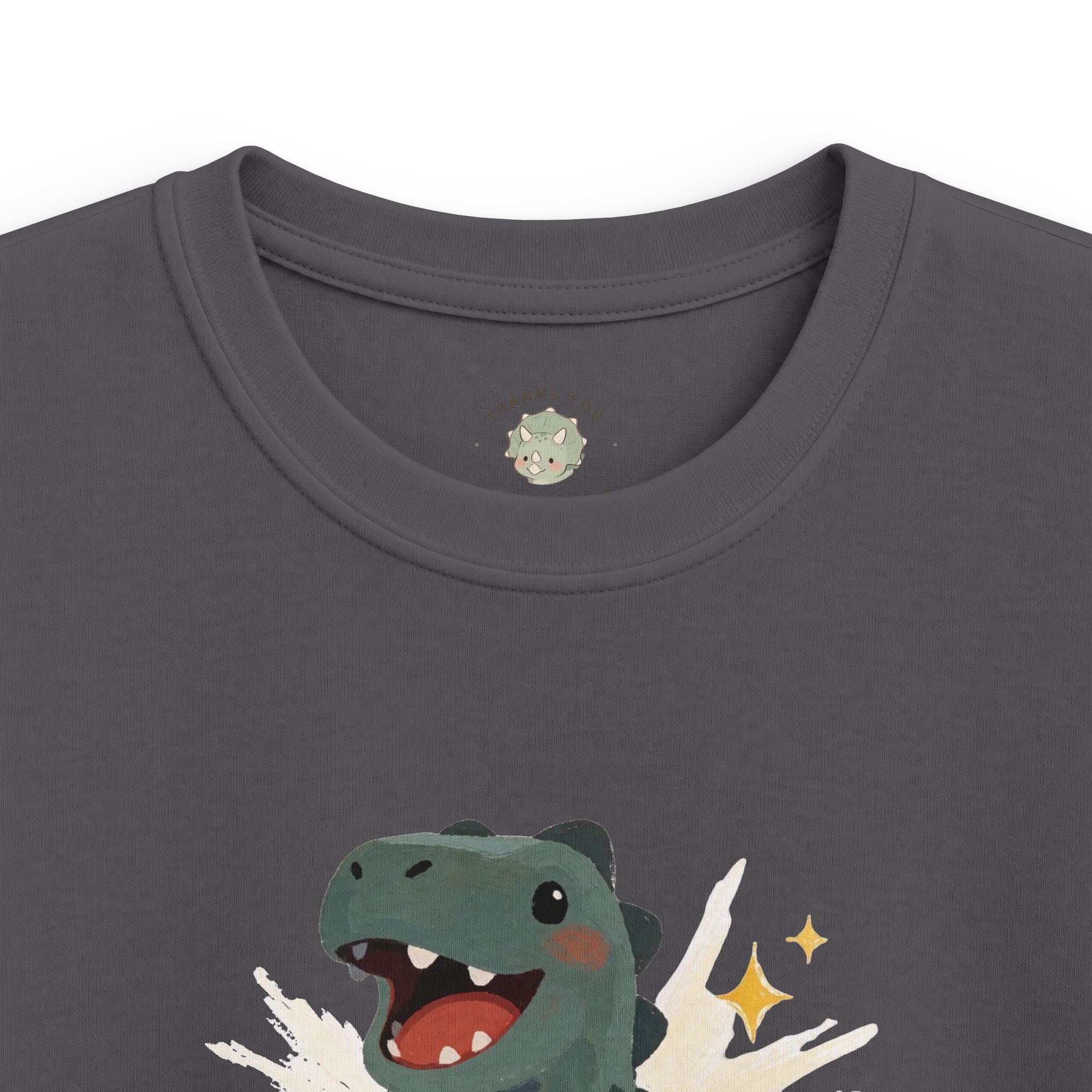 Kids Dino-Mite T-Shirt — Cute Cheerful Dinosaur Pun Graphic Tee