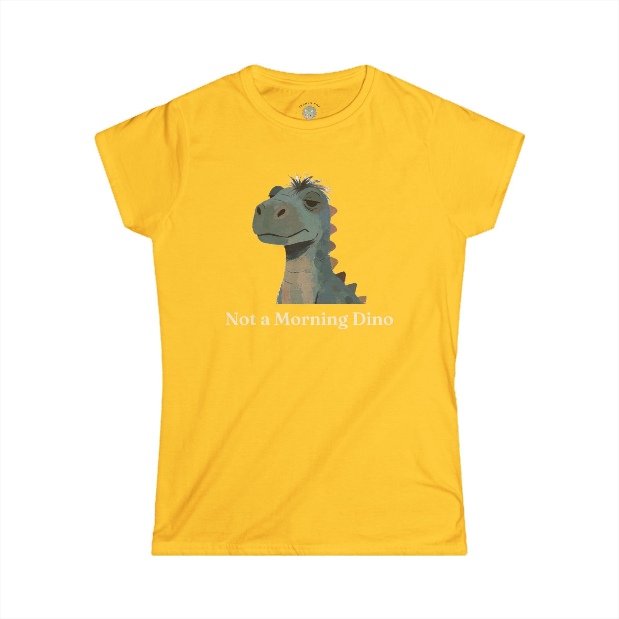 Women's Not a Morning Dino T-Shirt — Funny Sleepy Dinosaur Graphic Tee