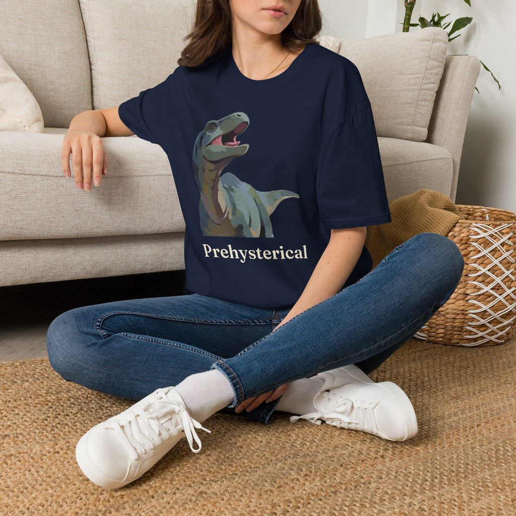 Prehysterical T-Shirt — Funny Laughing Dinosaur Pun Graphic Tee
