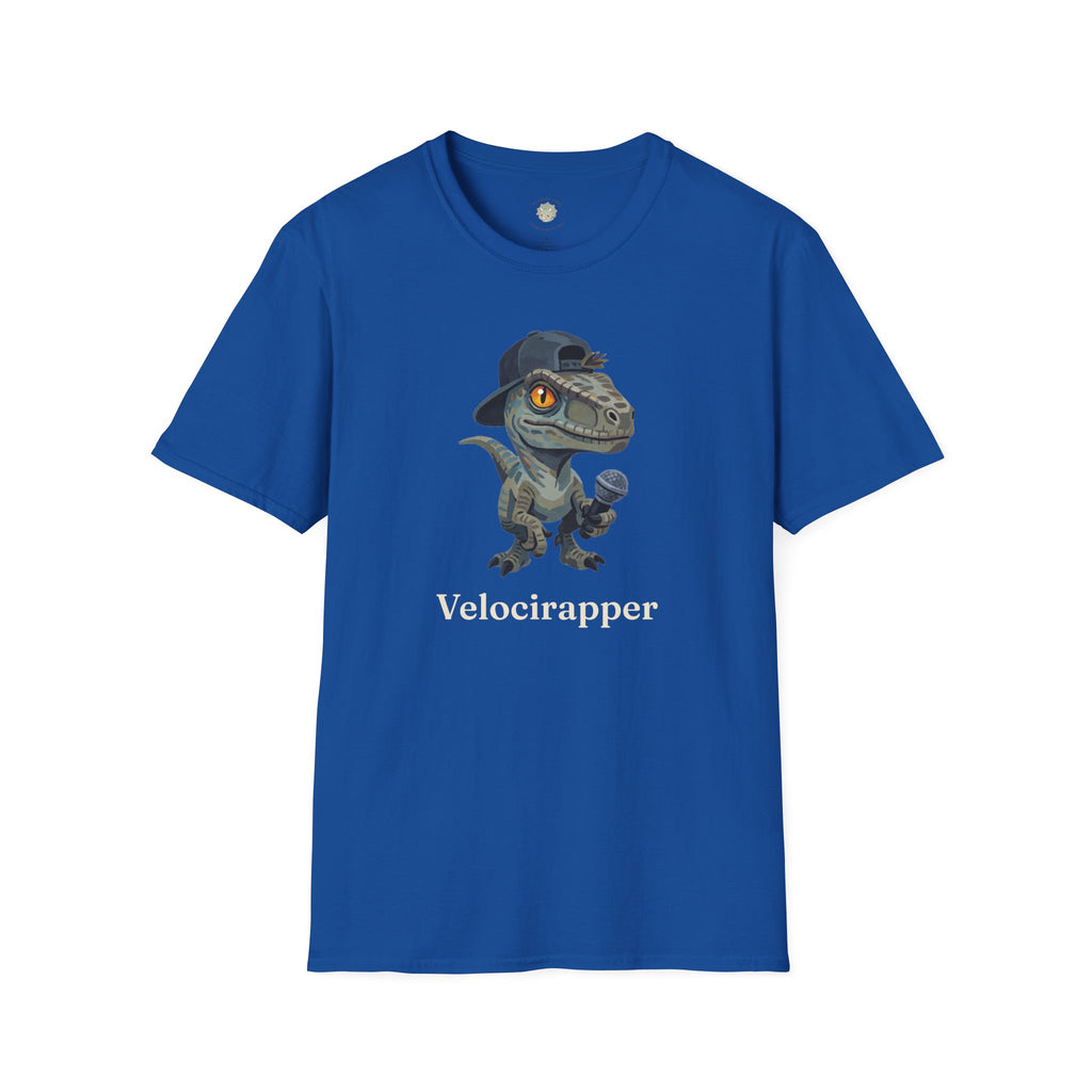 Velocirapper T-Shirt — Funny Rapper Raptor Dinosaur Graphic Tee