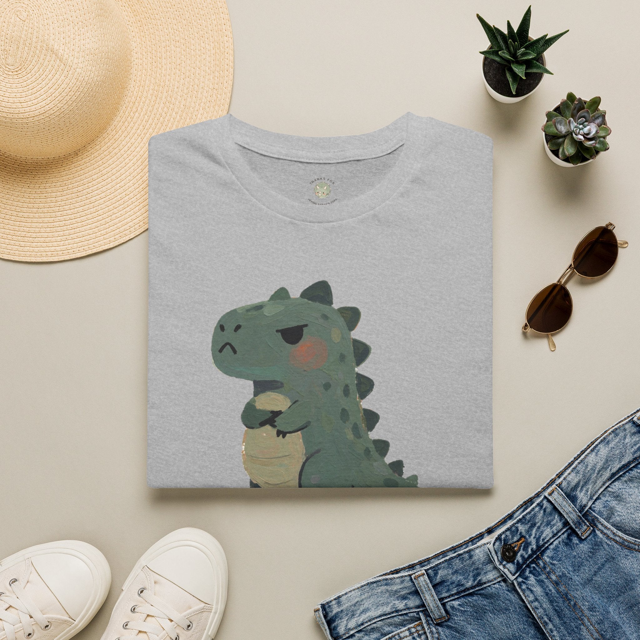 Hangry-Saurus T-Shirt — Funny Hungry Grumpy Dinosaur Graphic Tee