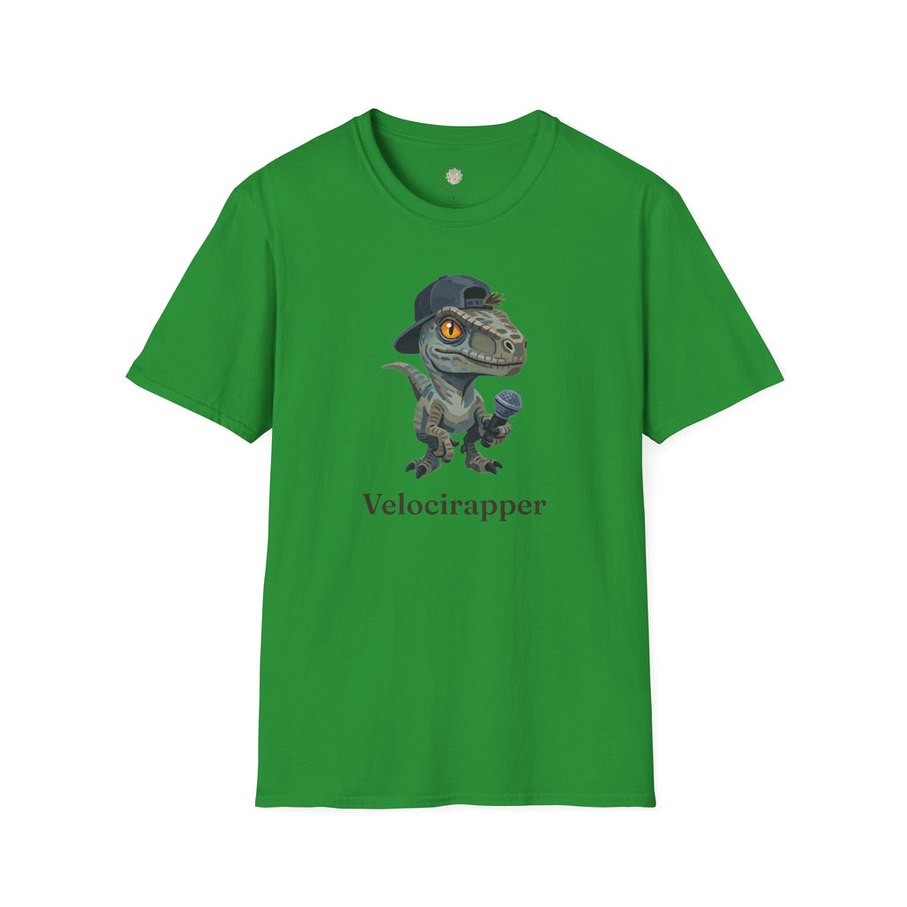 Velocirapper T-Shirt — Funny Rapper Raptor Dinosaur Graphic Tee