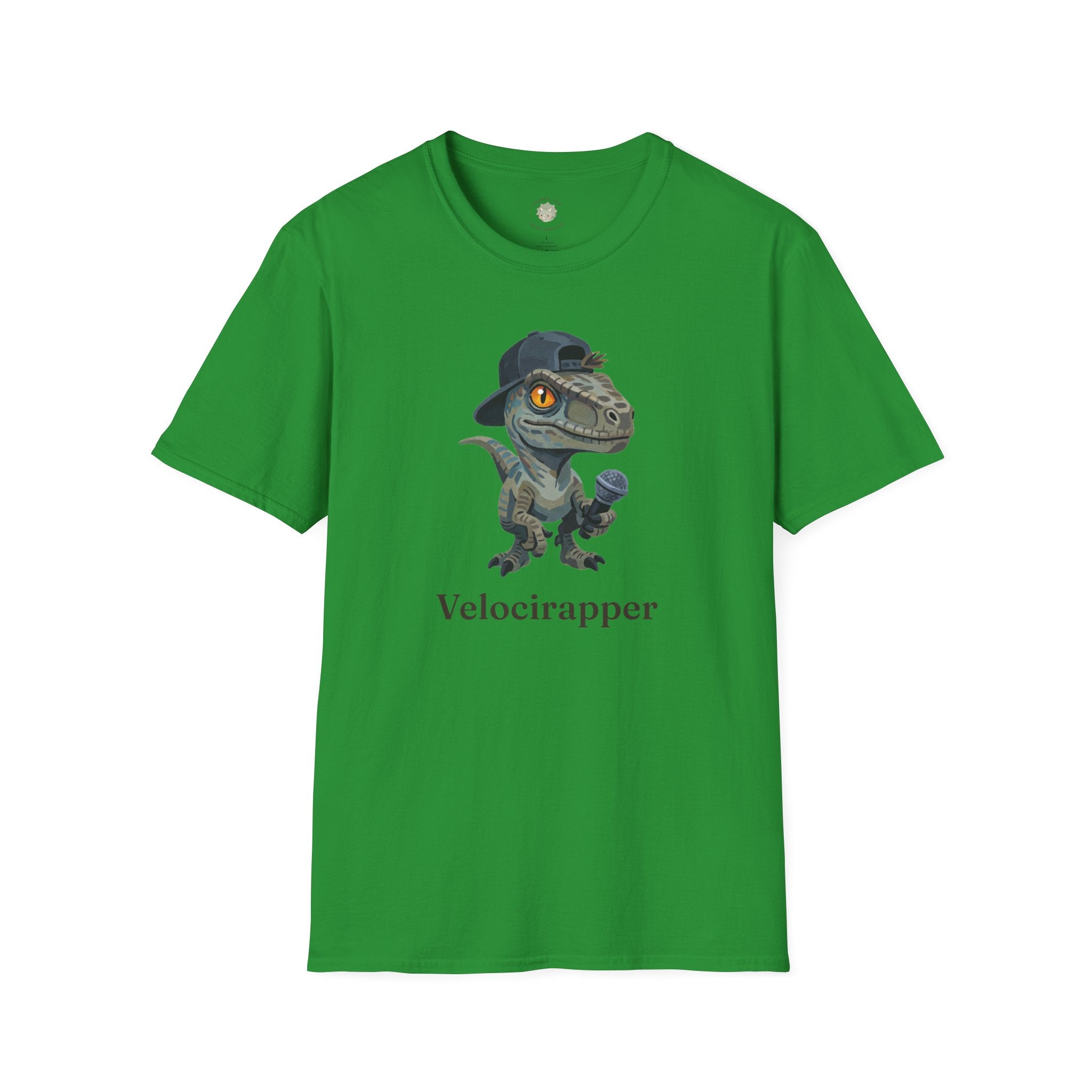 Velocirapper T-Shirt — Funny Rapper Raptor Dinosaur Graphic Tee