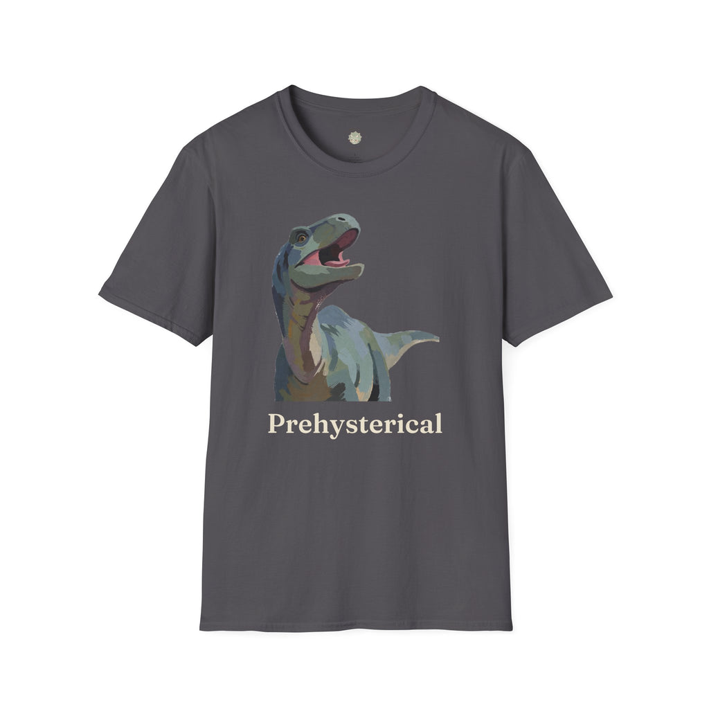 Prehysterical T-Shirt — Funny Laughing Dinosaur Pun Graphic Tee