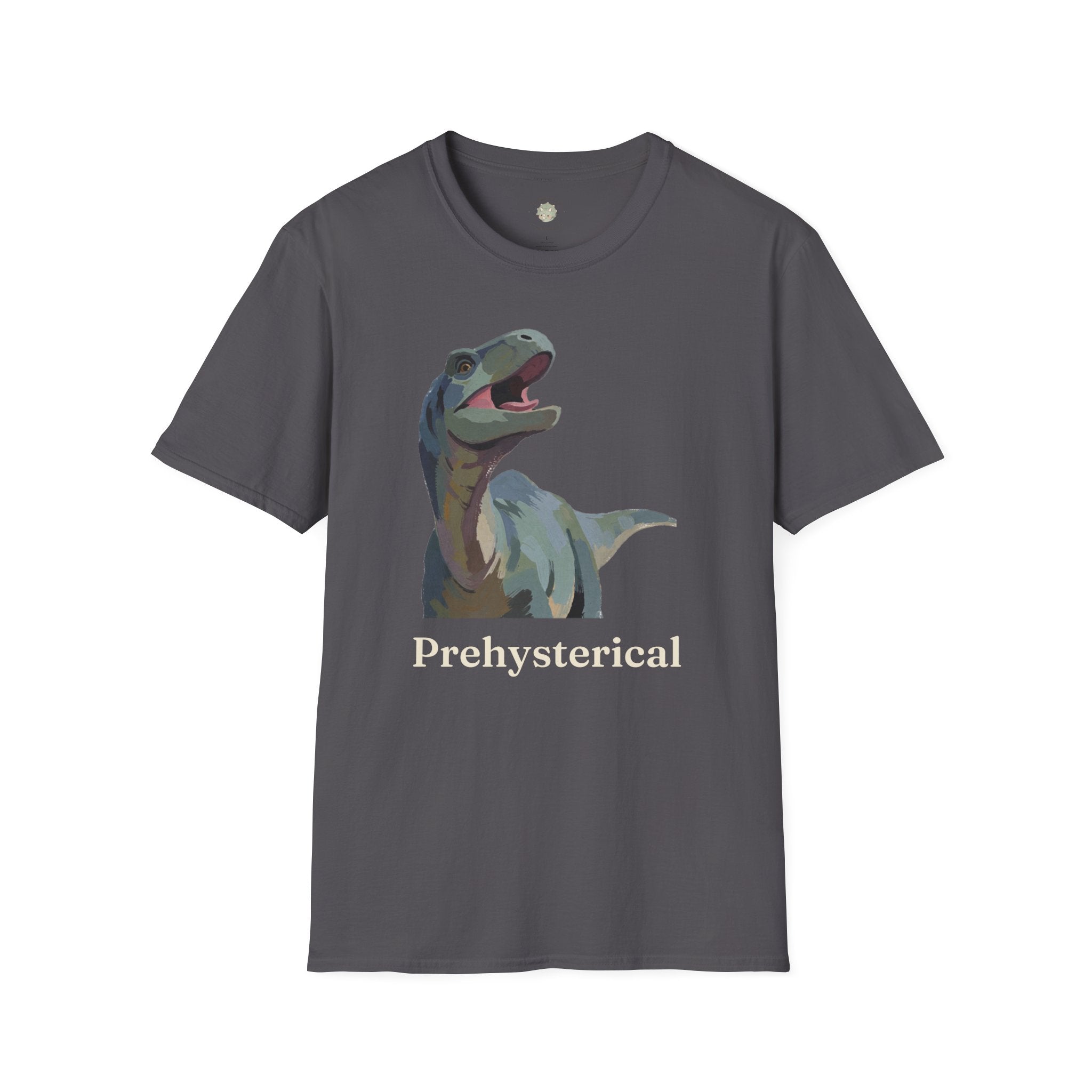 Prehysterical T-Shirt — Funny Laughing Dinosaur Pun Graphic Tee