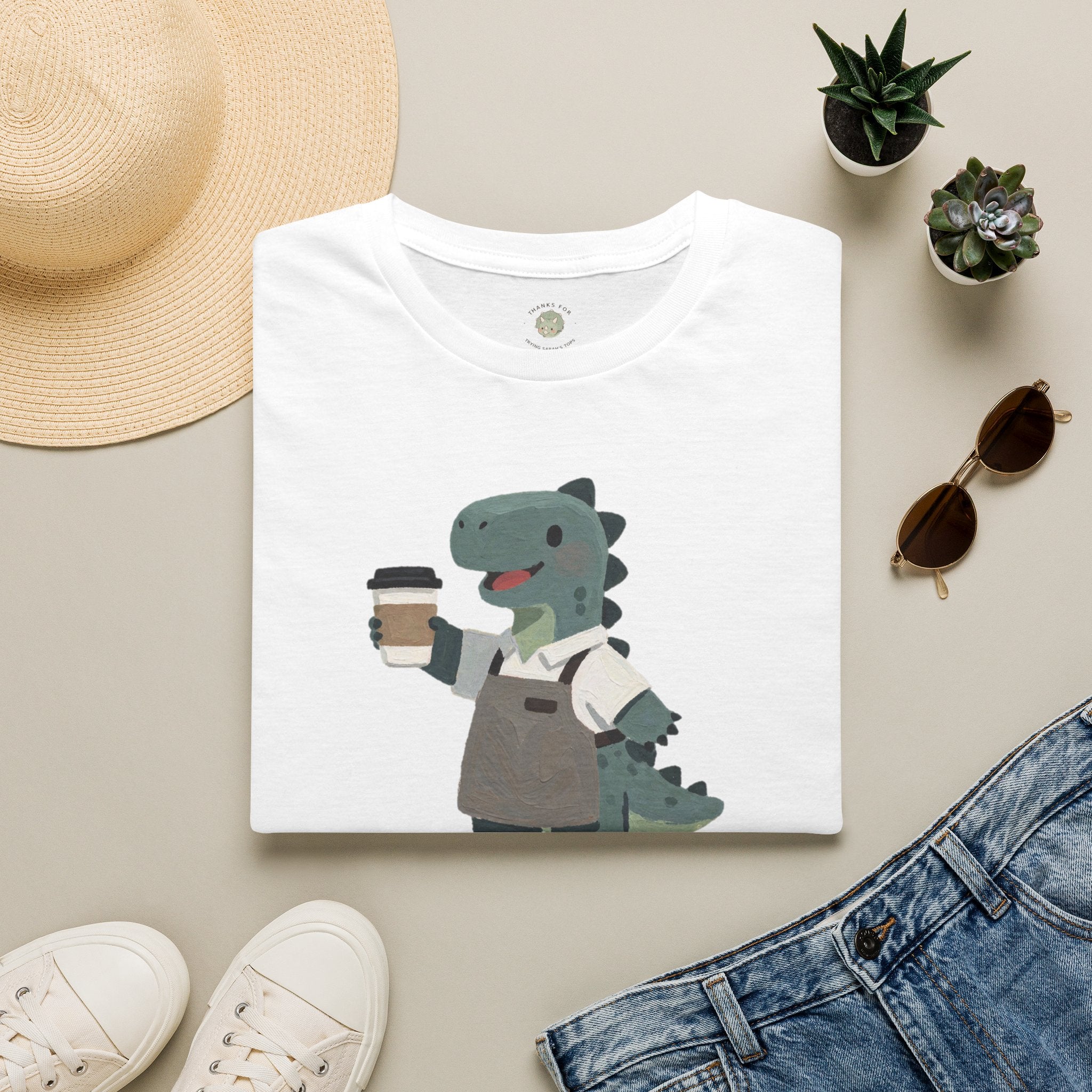 Rawr-ista T-Shirt — Funny Coffee Dinosaur Barista Graphic Tee