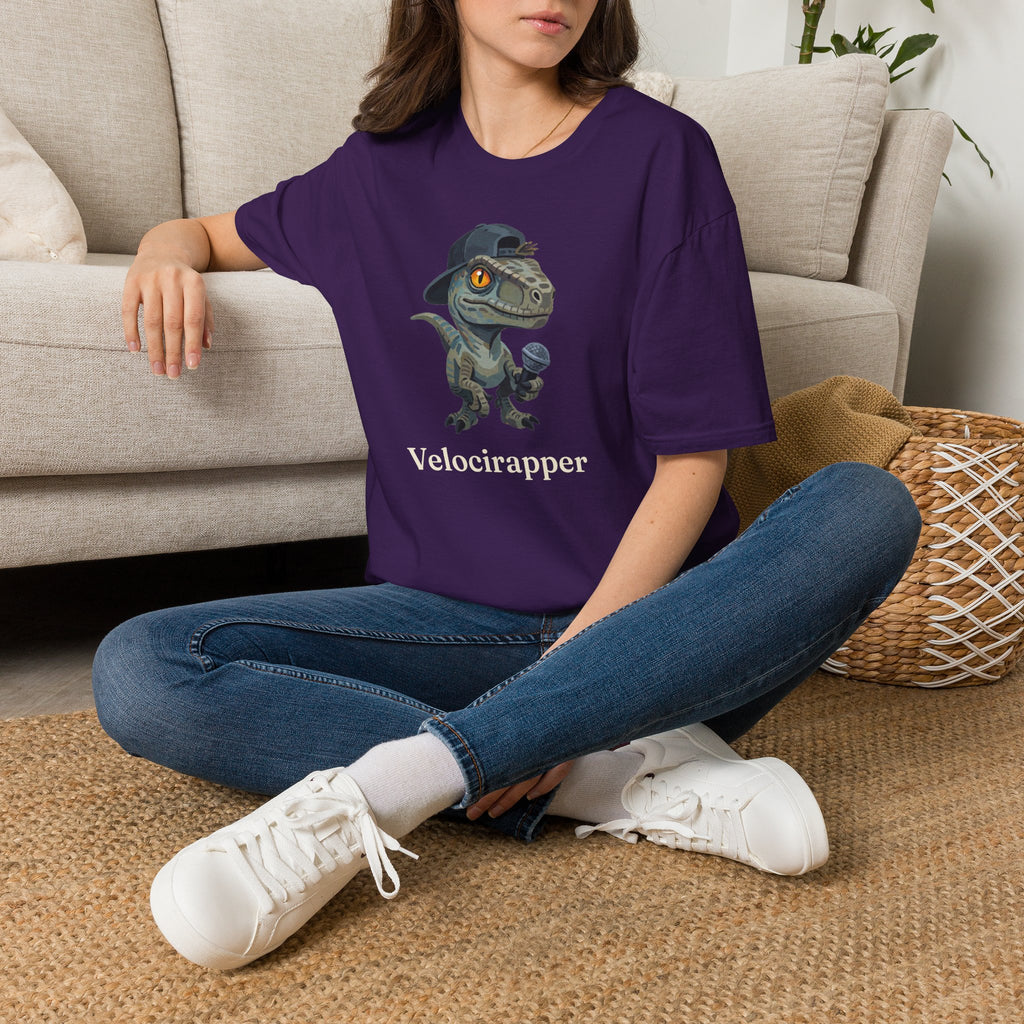 Velocirapper T-Shirt — Funny Rapper Raptor Dinosaur Graphic Tee