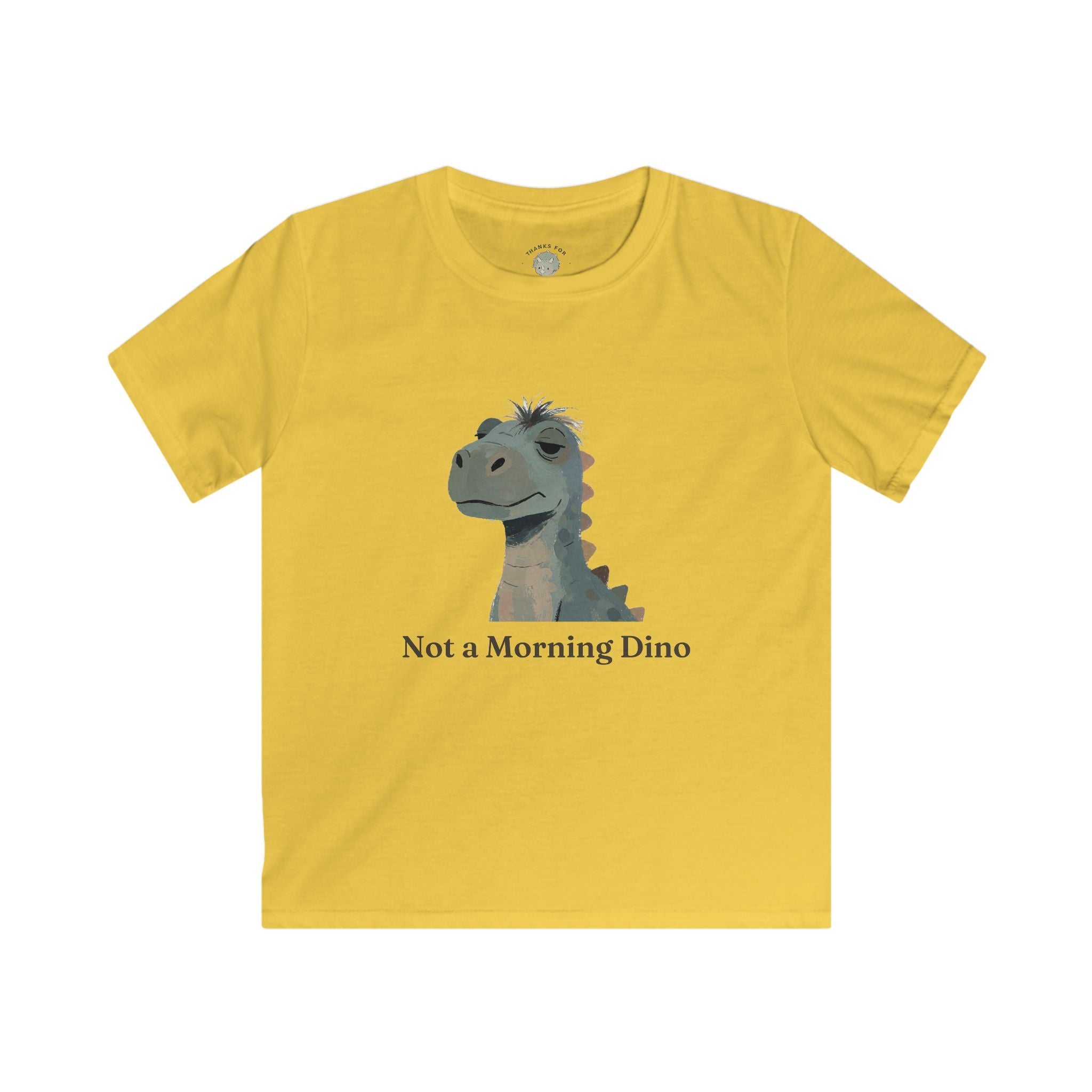 Kids Not a Morning Dino T-Shirt — Funny Sleepy Dinosaur Graphic Tee