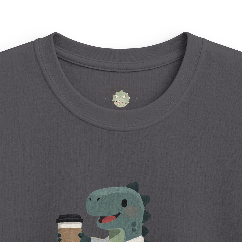 Kids Rawr-ista T-Shirt — Funny Coffee Dinosaur Barista Graphic Tee